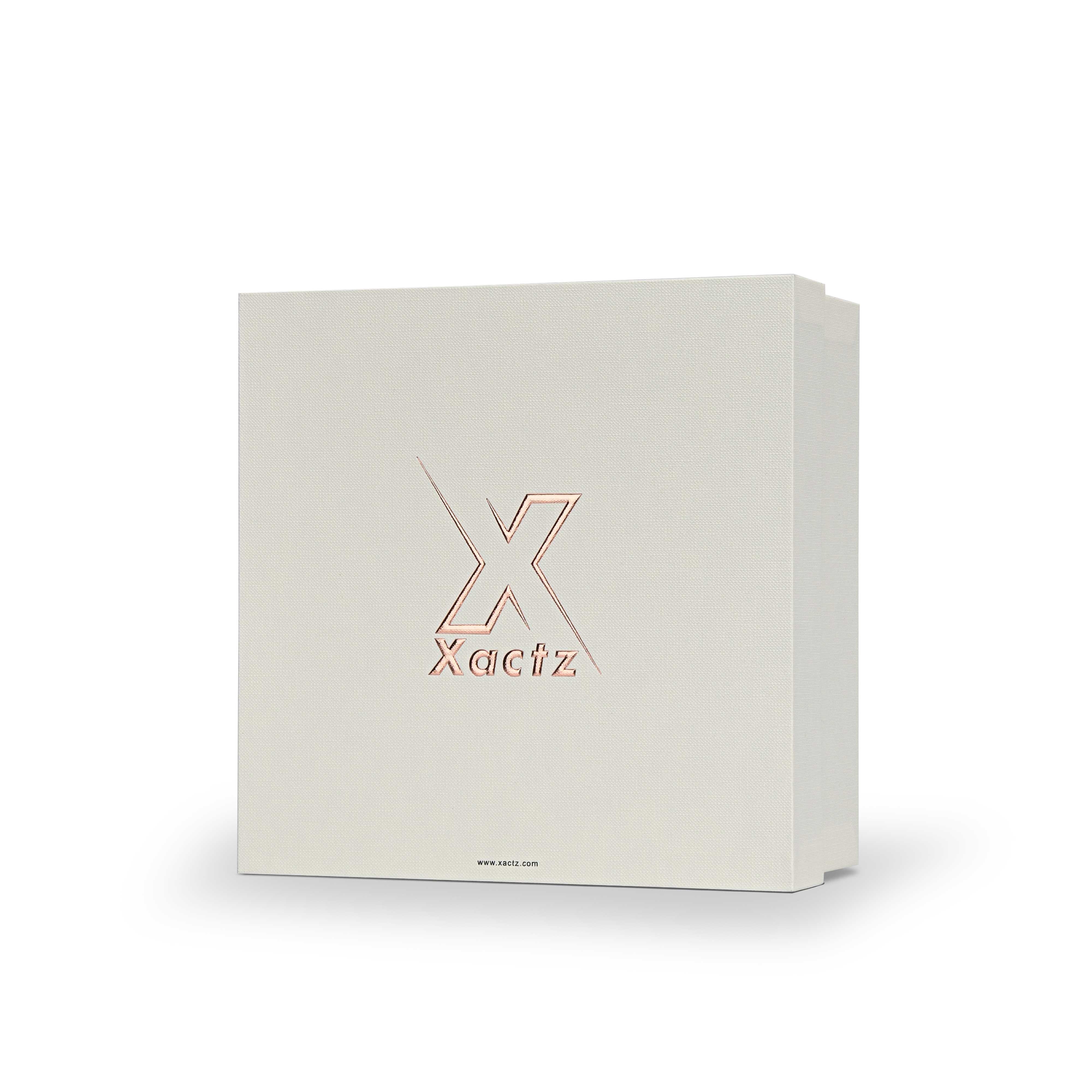 Premium Off-White Rose Gold Embossed Hot Stamped Lid and Base Luxury Gift Box