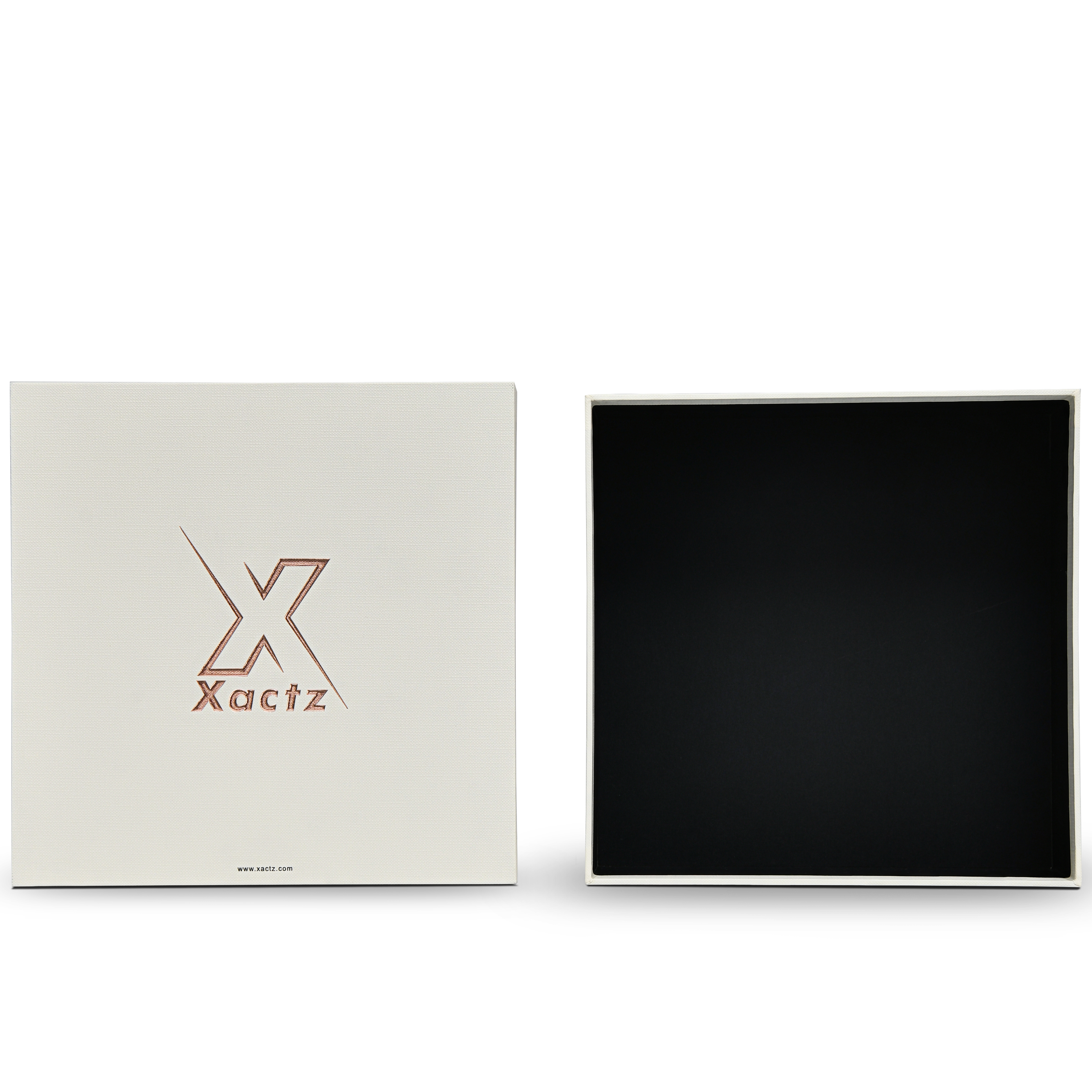 Premium Off-White Rose Gold Embossed Hot Stamped Lid and Base Luxury Gift Box