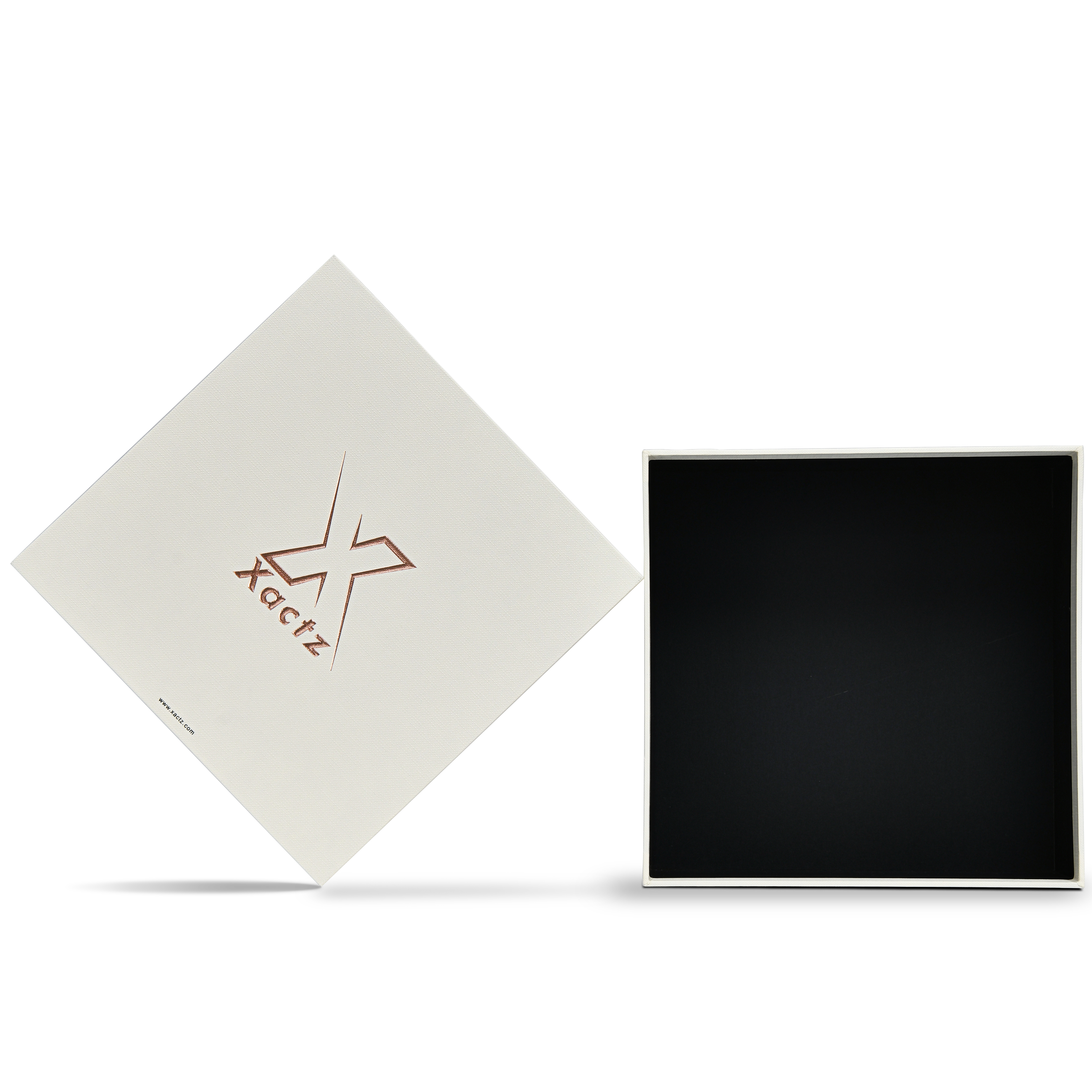 Premium Off-White Rose Gold Embossed Hot Stamped Lid and Base Luxury Gift Box