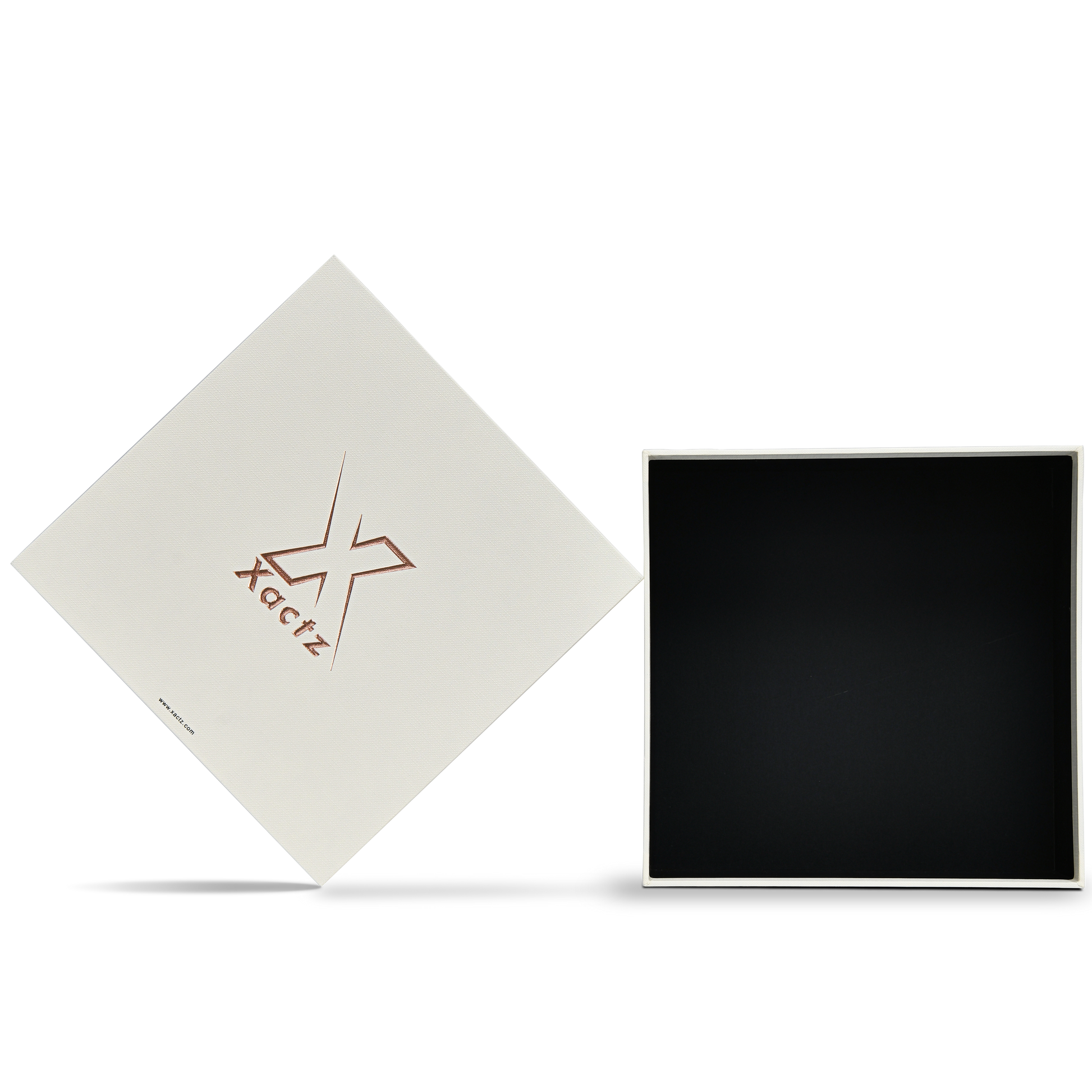 Premium Off-White Rose Gold Embossed Hot Stamped Lid and Base Luxury Gift Box