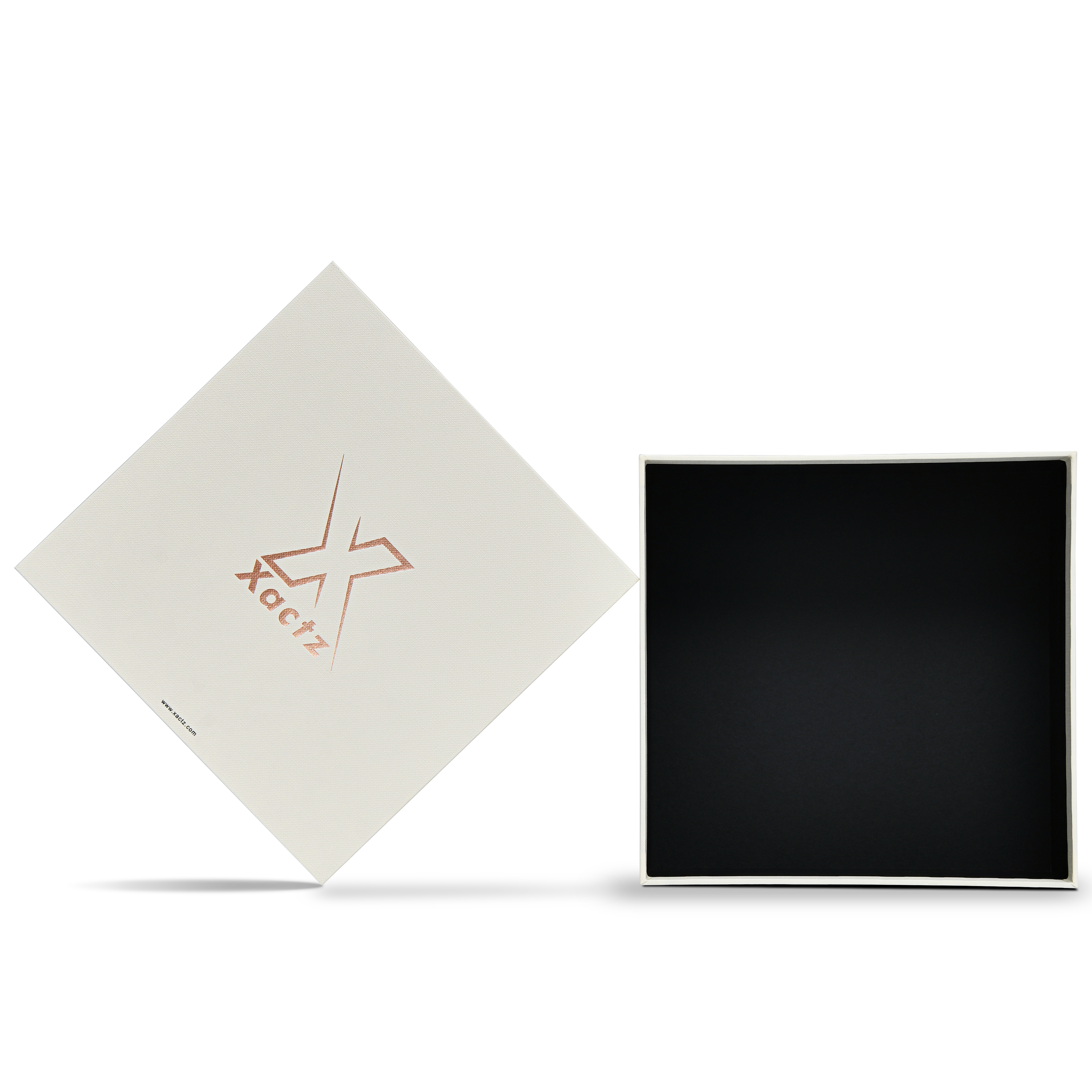 Premium Off-White Rose Gold Hot Stamped Lid and Base Luxury Gift Box