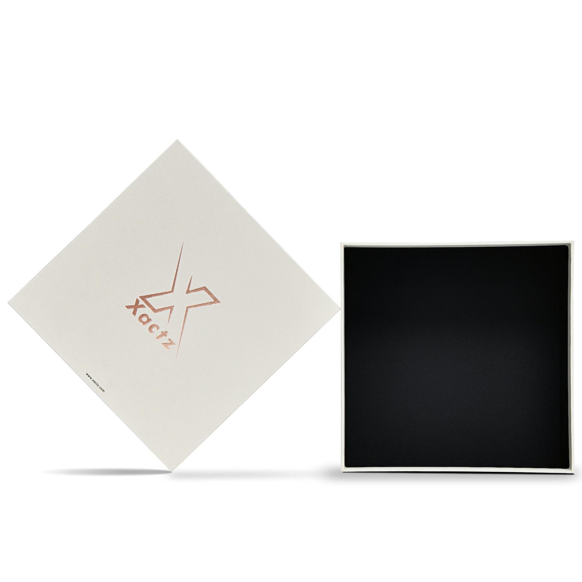 Premium Off-White Rose Gold Hot Stamped Lid and Base Luxury Gift Box