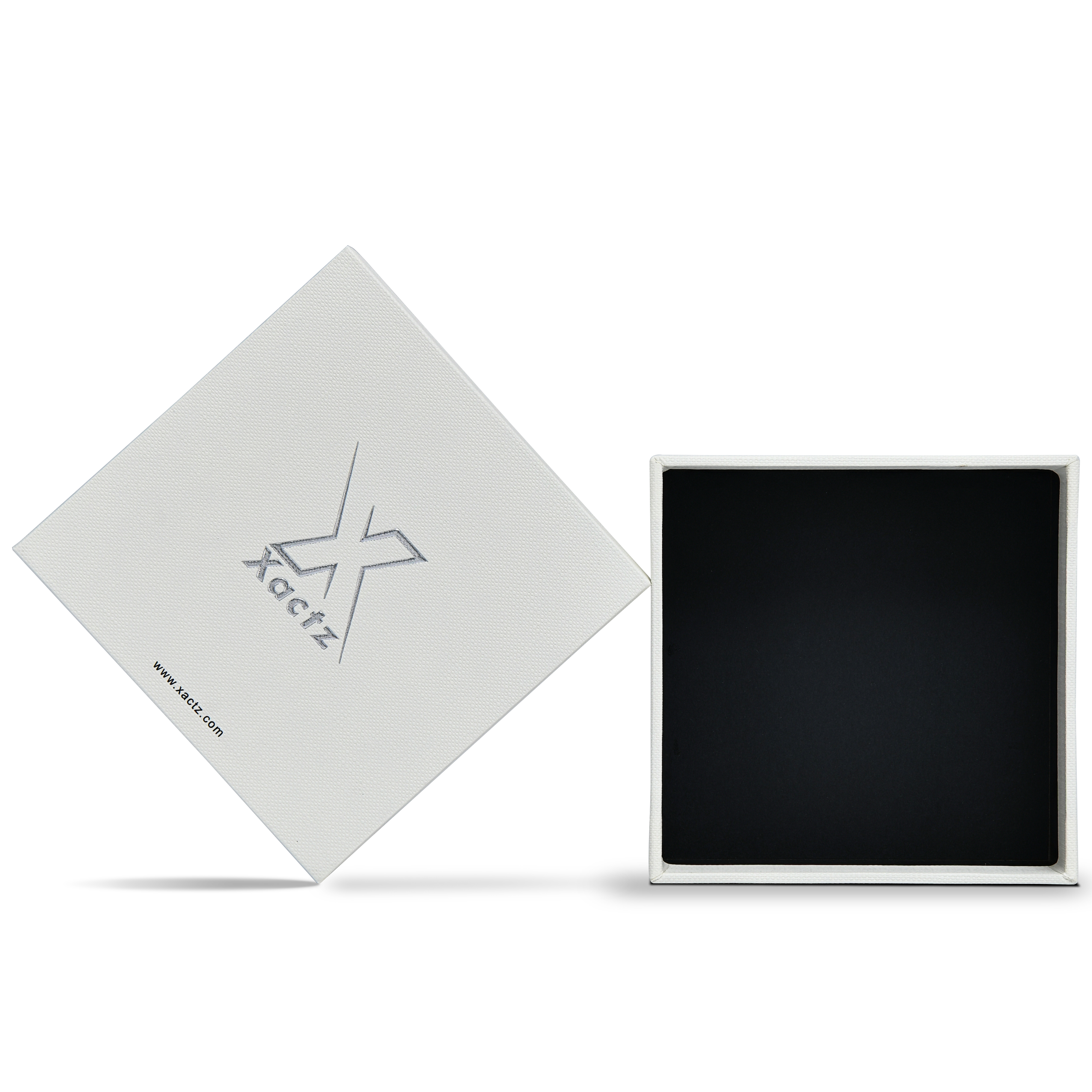 Premium Off-White Textured Bright Silver Embossed Luxury Lid and Base Gift Box