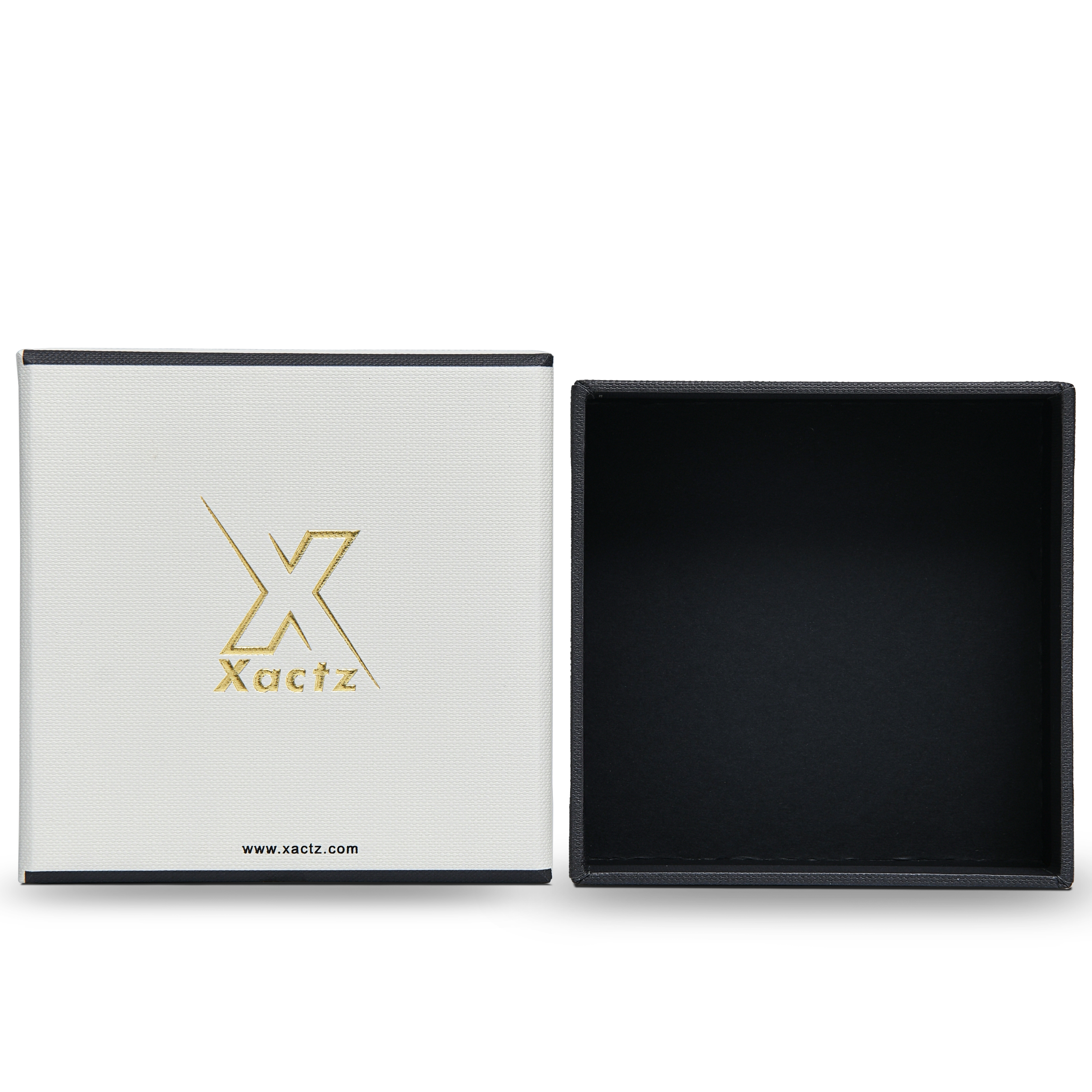 Premium Off-White Textured Gold Embossed Hot Stamped Luxury Lid and Base Gift Box with Interior Printing