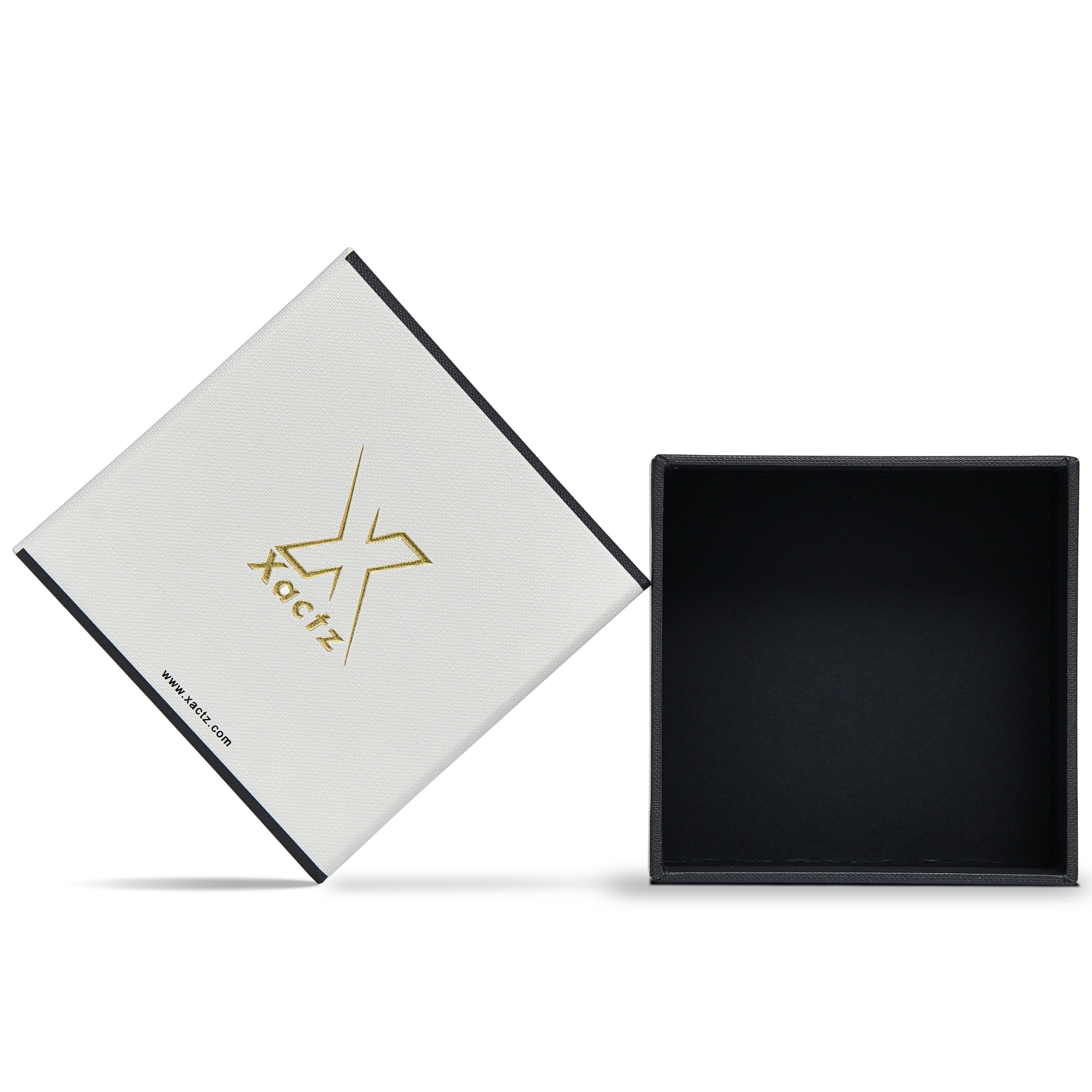 Premium Off-White Textured Gold Embossed Hot Stamped Luxury Lid and Base Gift Box with Interior Printing