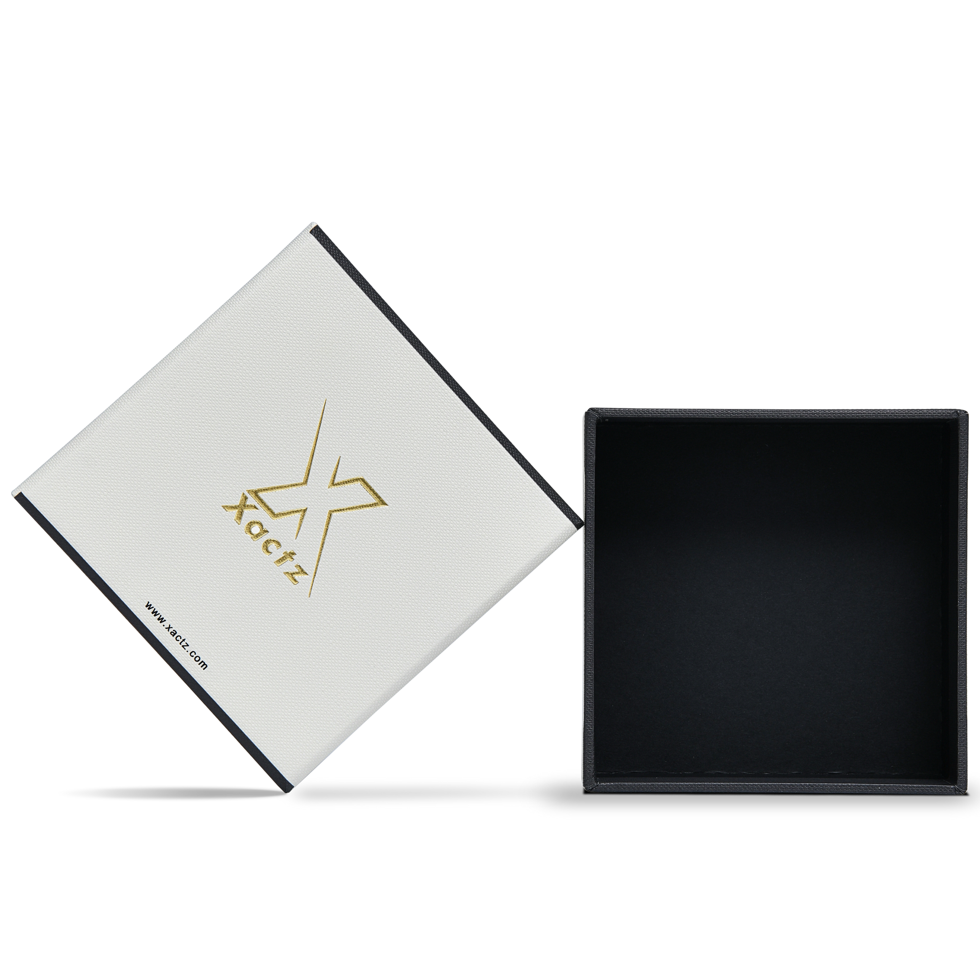 Premium Off-White Textured Gold Embossed Hot Stamped Luxury Lid and Base Gift Box with Interior Printing