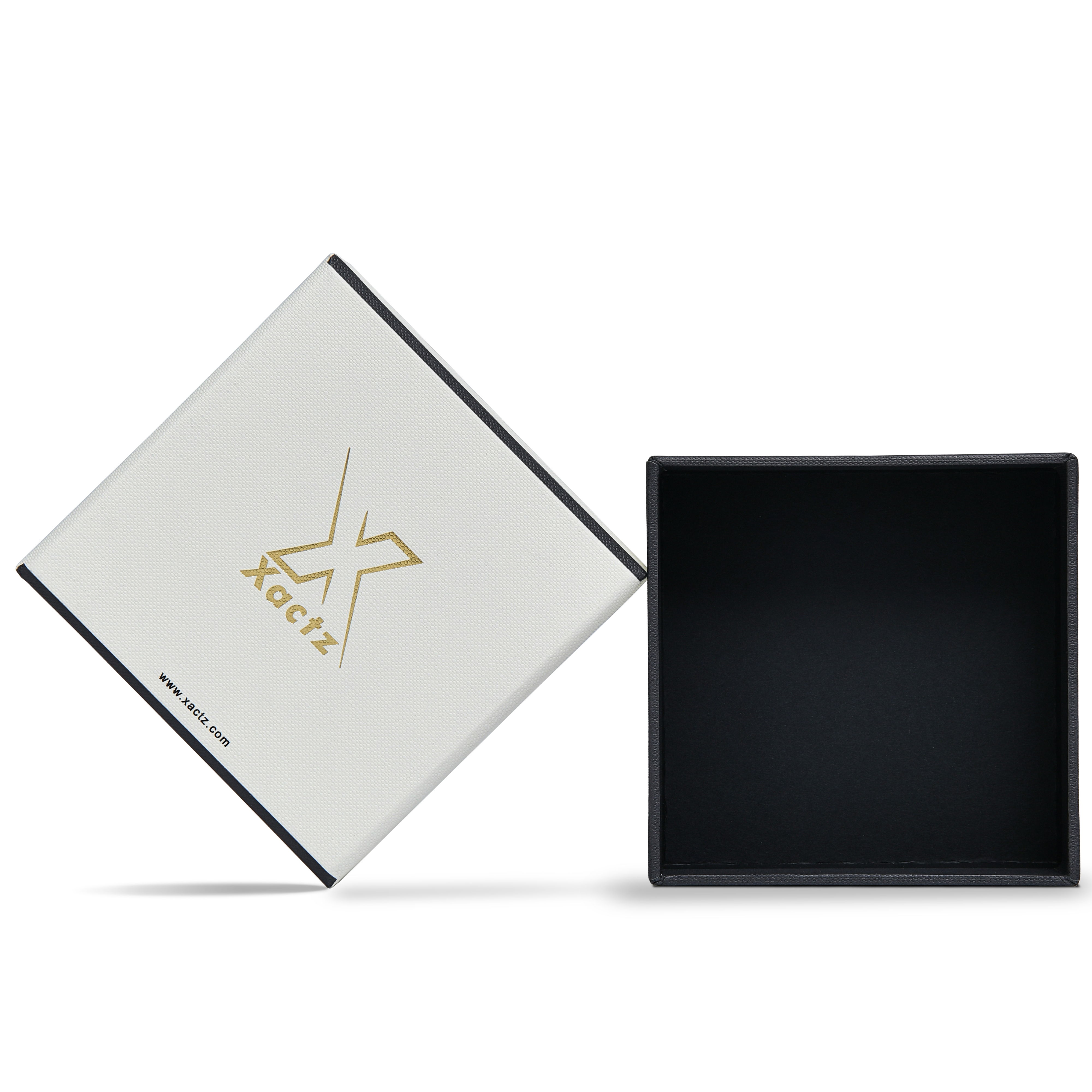 Premium Off-White Textured Gold Hot Stamped Luxury Lid and Base Gift Box with Interior Printing