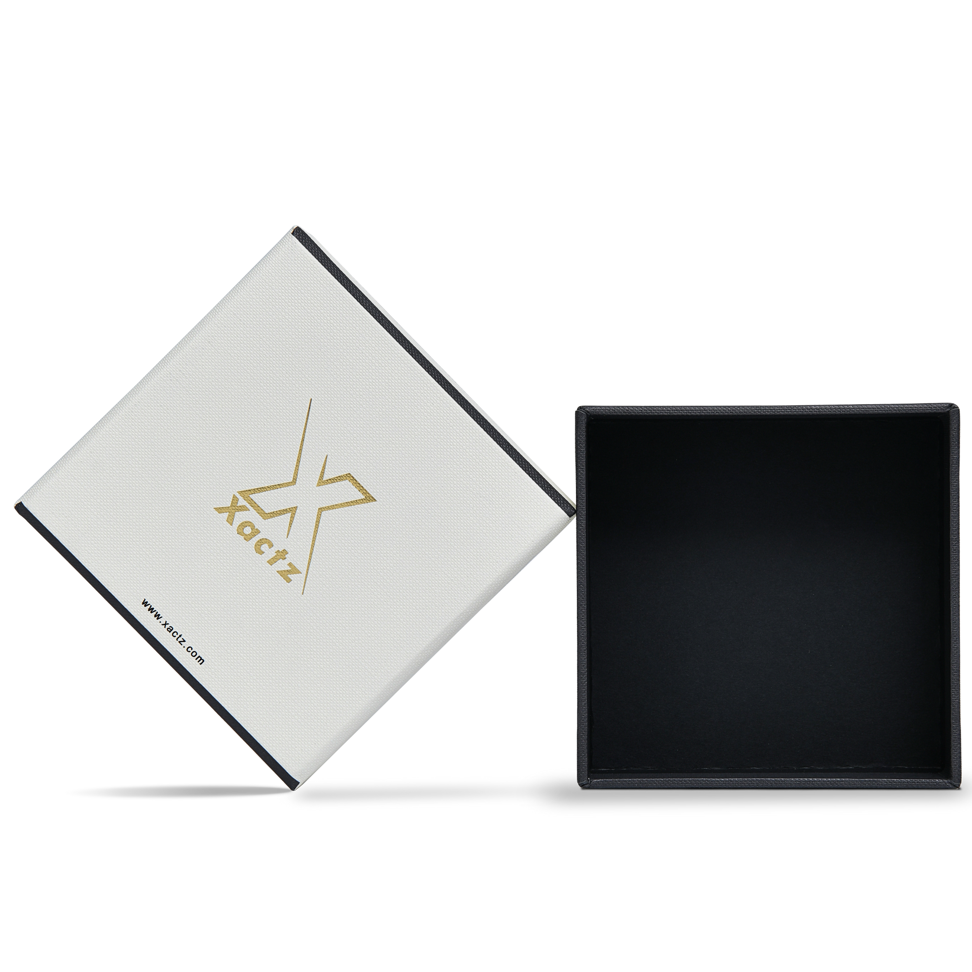 Premium Off-White Textured Gold Hot Stamped Luxury Lid and Base Gift Box with Interior Printing