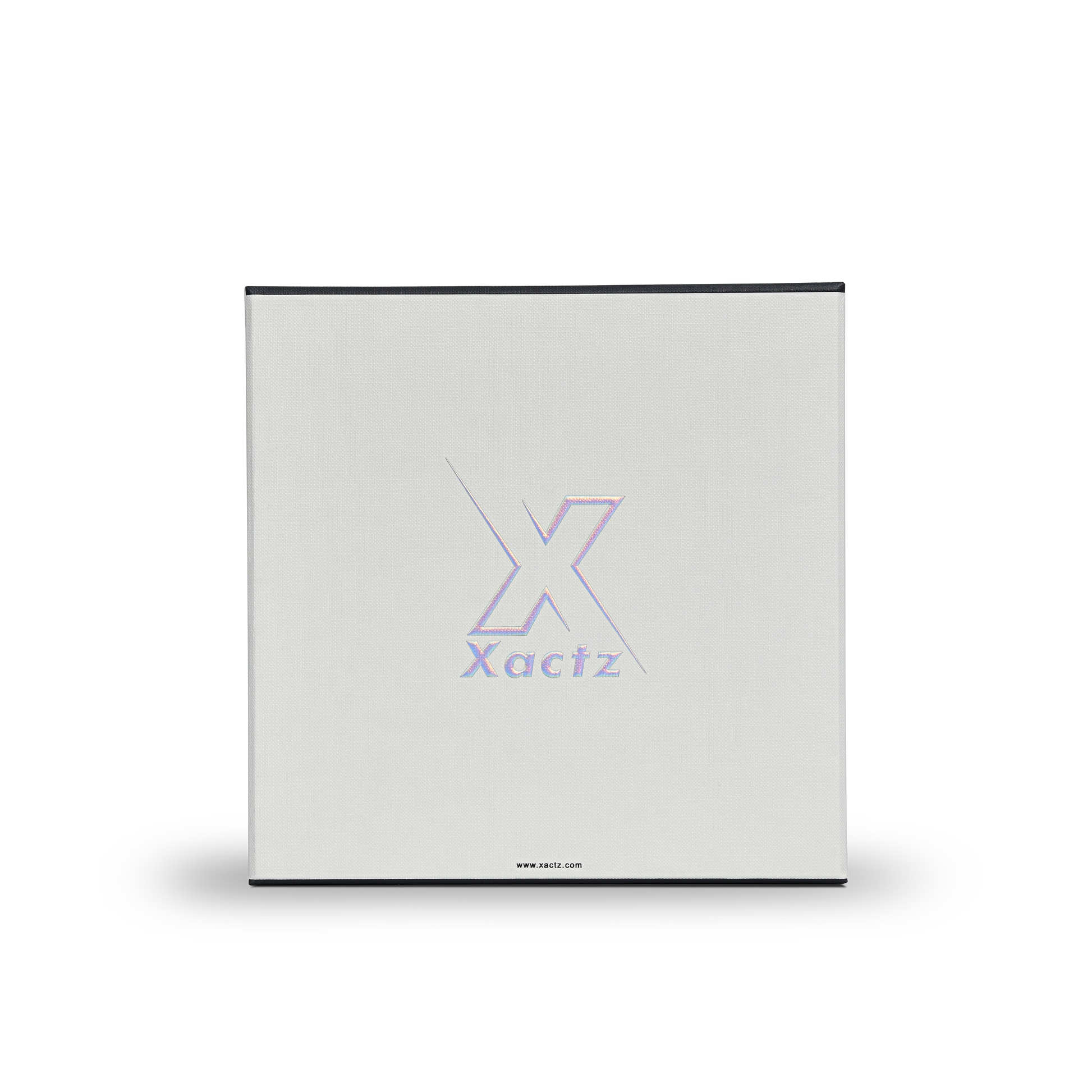 Premium Off-White Textured Lid and Base Gift Box with Embossed Iridescent Silver Foil