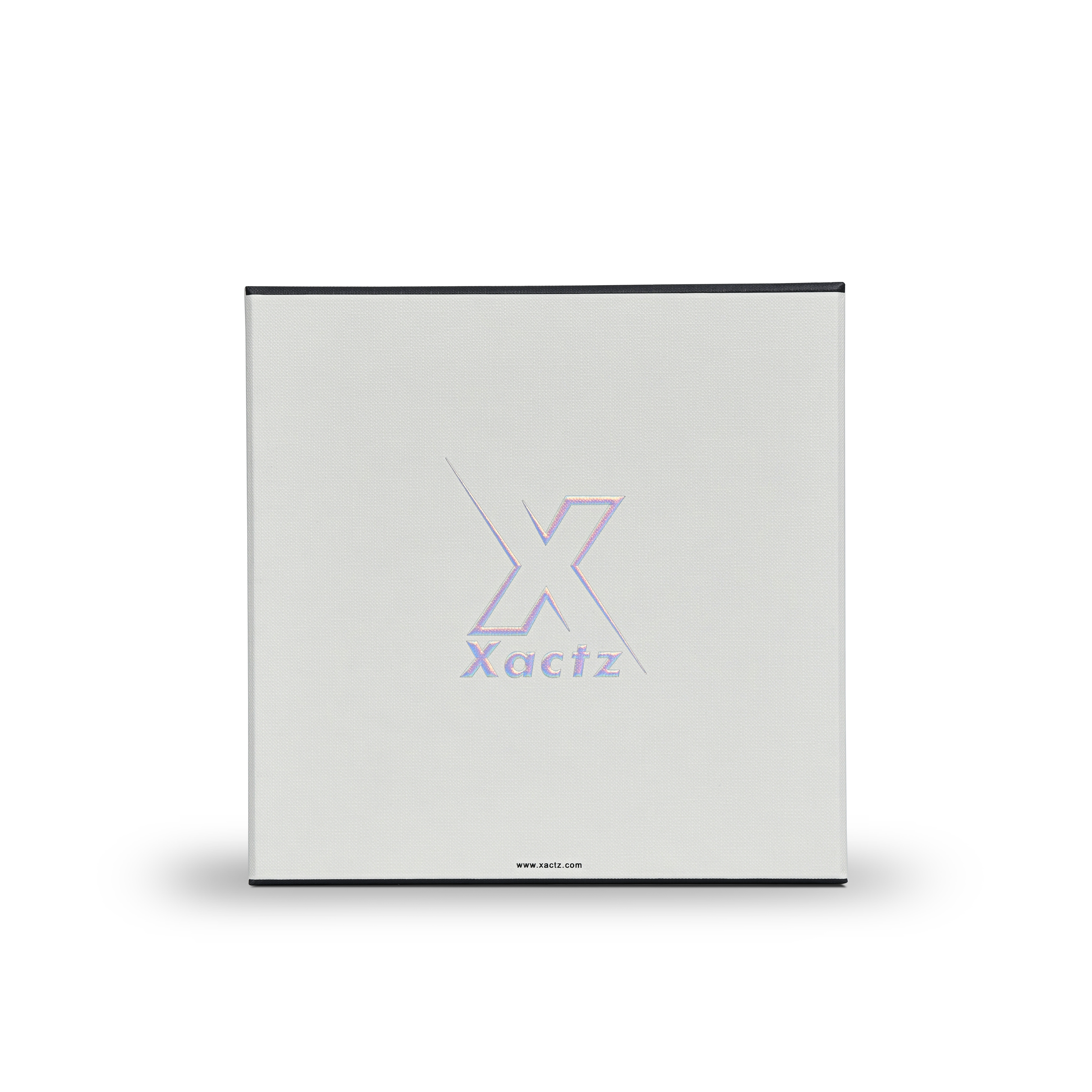 Premium Off-White Textured Lid and Base Gift Box with Embossed Iridescent Silver Foil