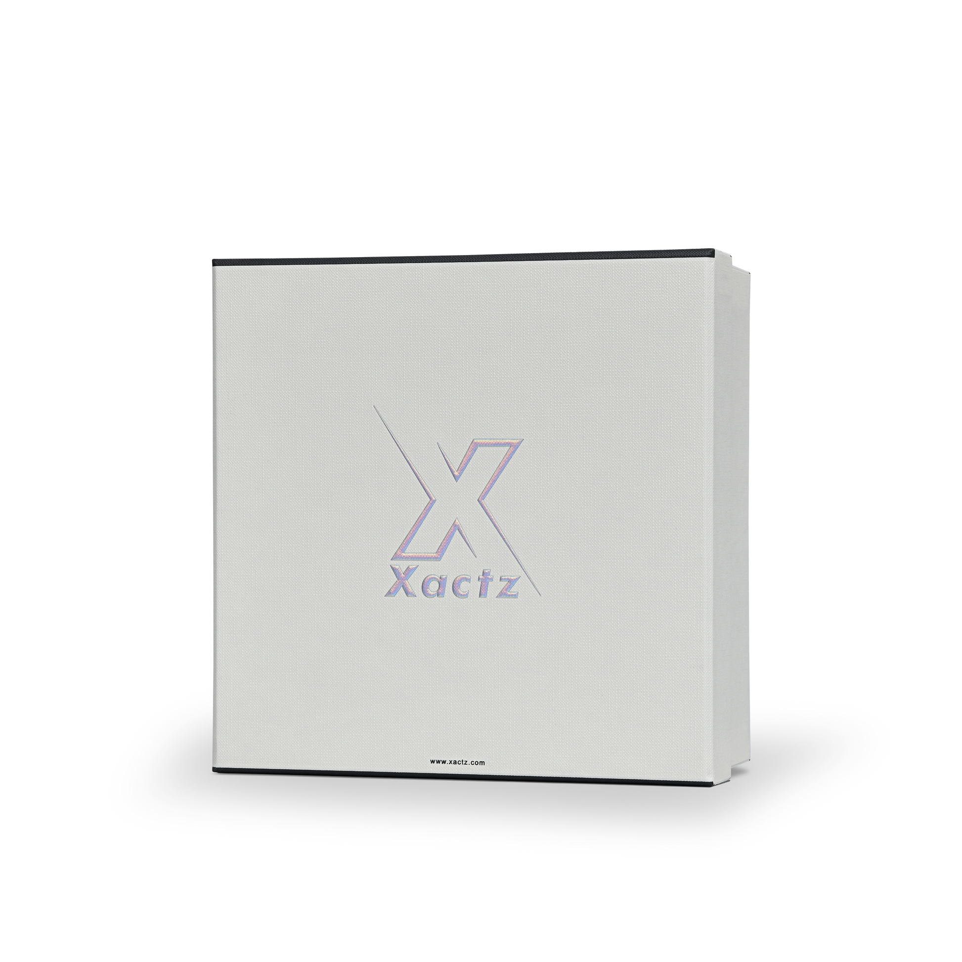 Premium Off-White Textured Lid and Base Gift Box with Embossed Iridescent Silver Foil