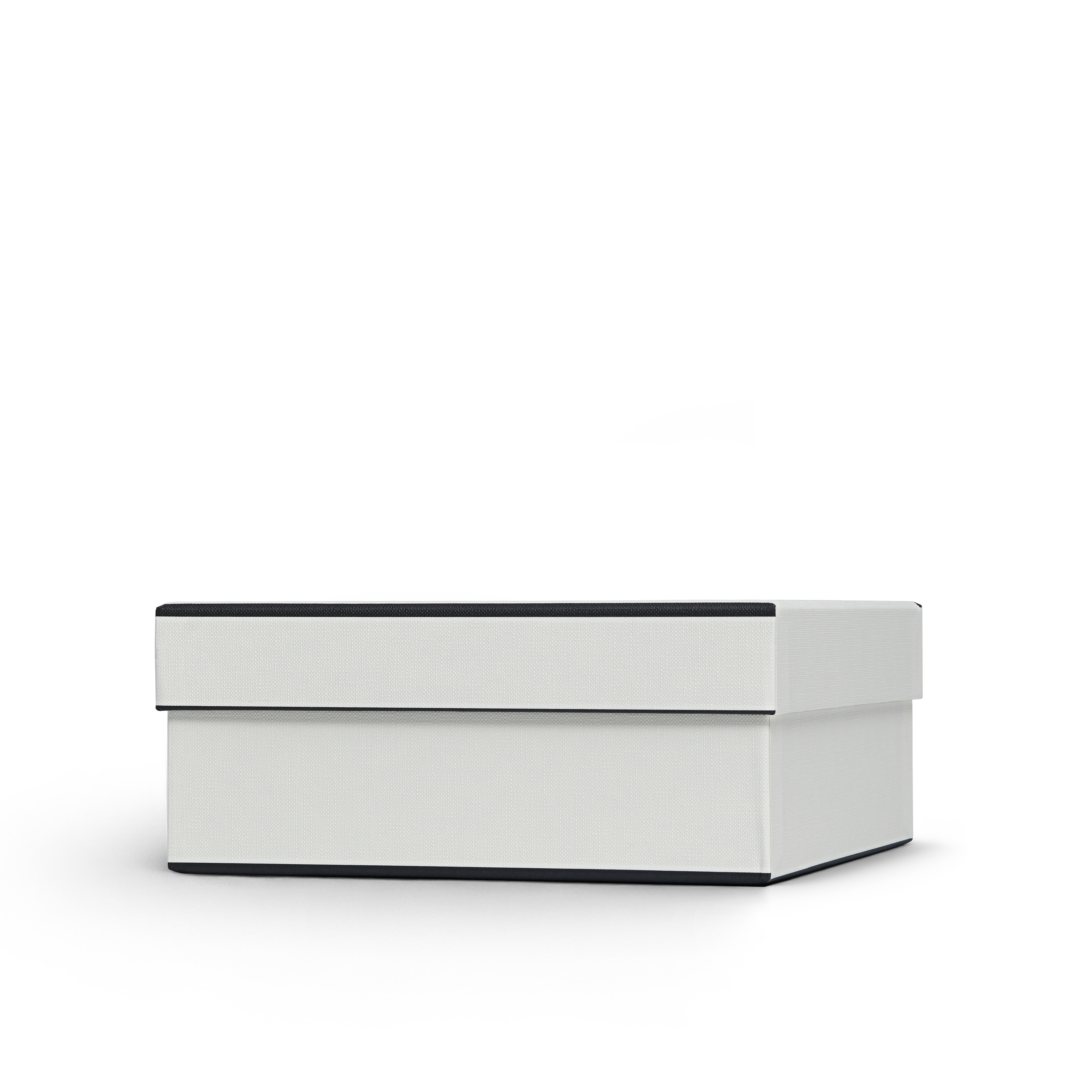 Premium Off-White Textured Lid and Base Gift Box with Embossed Iridescent Silver Foil