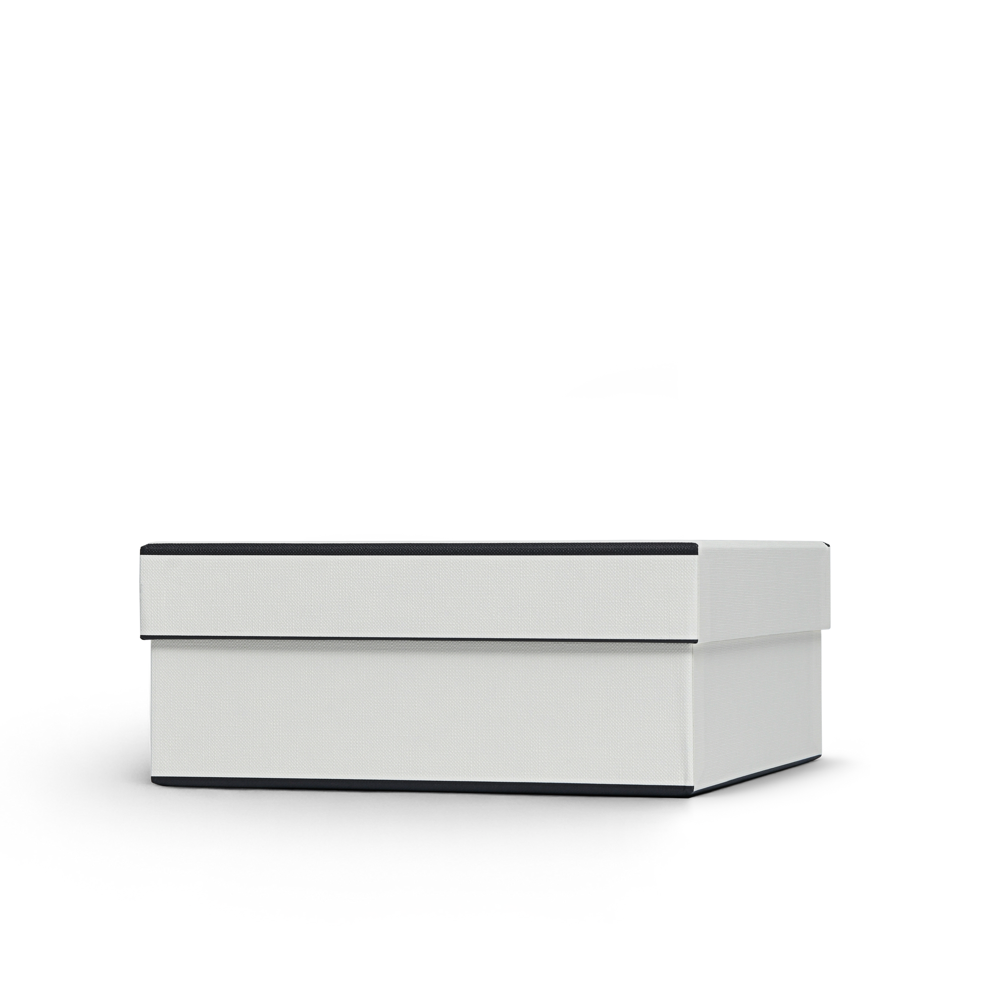 Premium Off-White Textured Lid and Base Gift Box with Embossed Iridescent Silver Foil