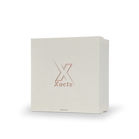 Premium Off-White Textured Lid and Base Gift Box with Embossed Rose Gold Foil Stamping