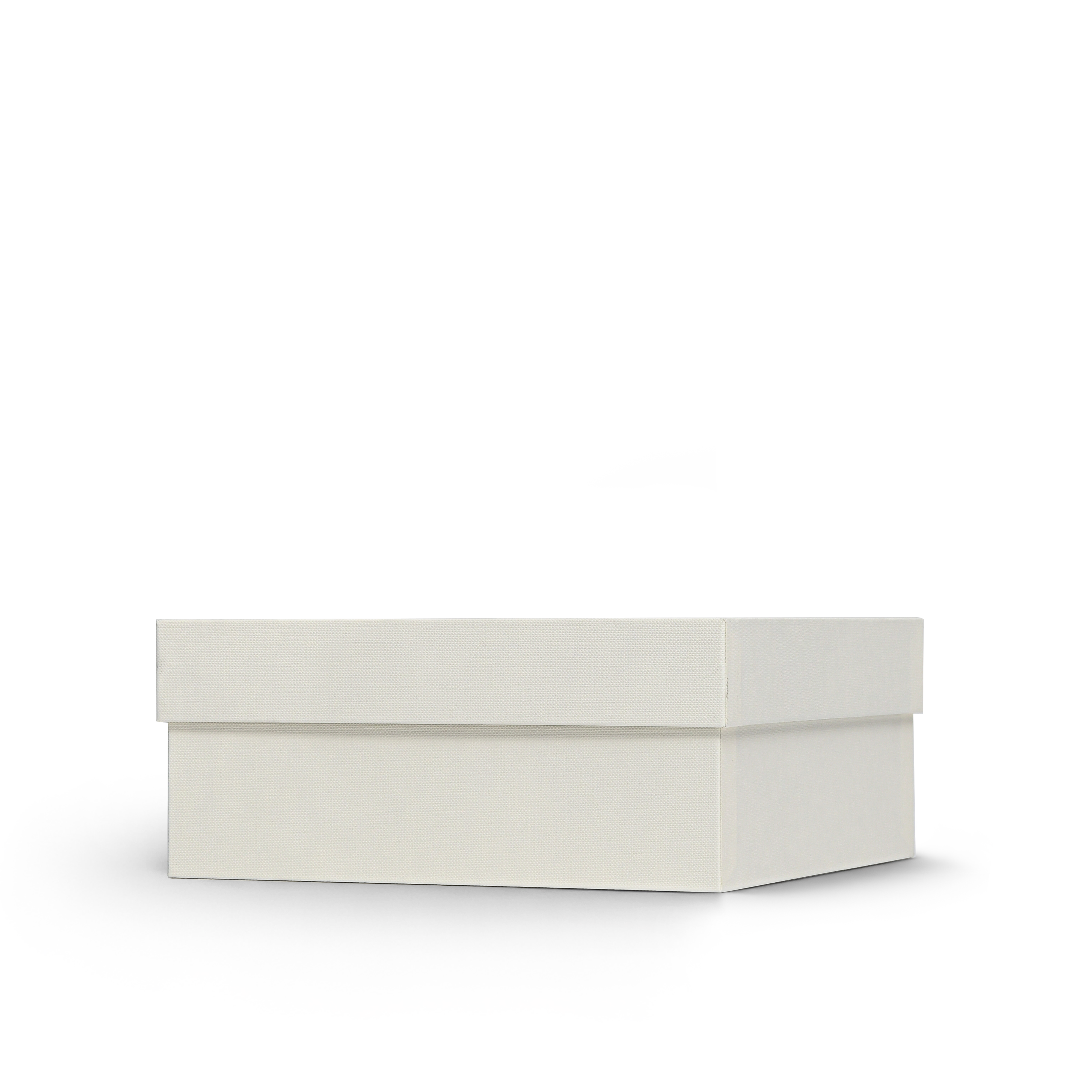 Premium Off-White Textured Lid and Base Gift Box with Embossed Rose Gold Foil Stamping