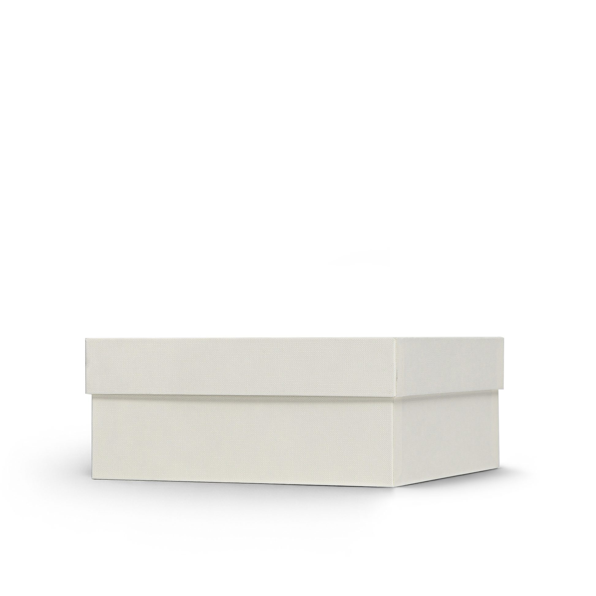 Premium Off-White Textured Lid and Base Gift Box with Embossed Rose Gold Foil Stamping