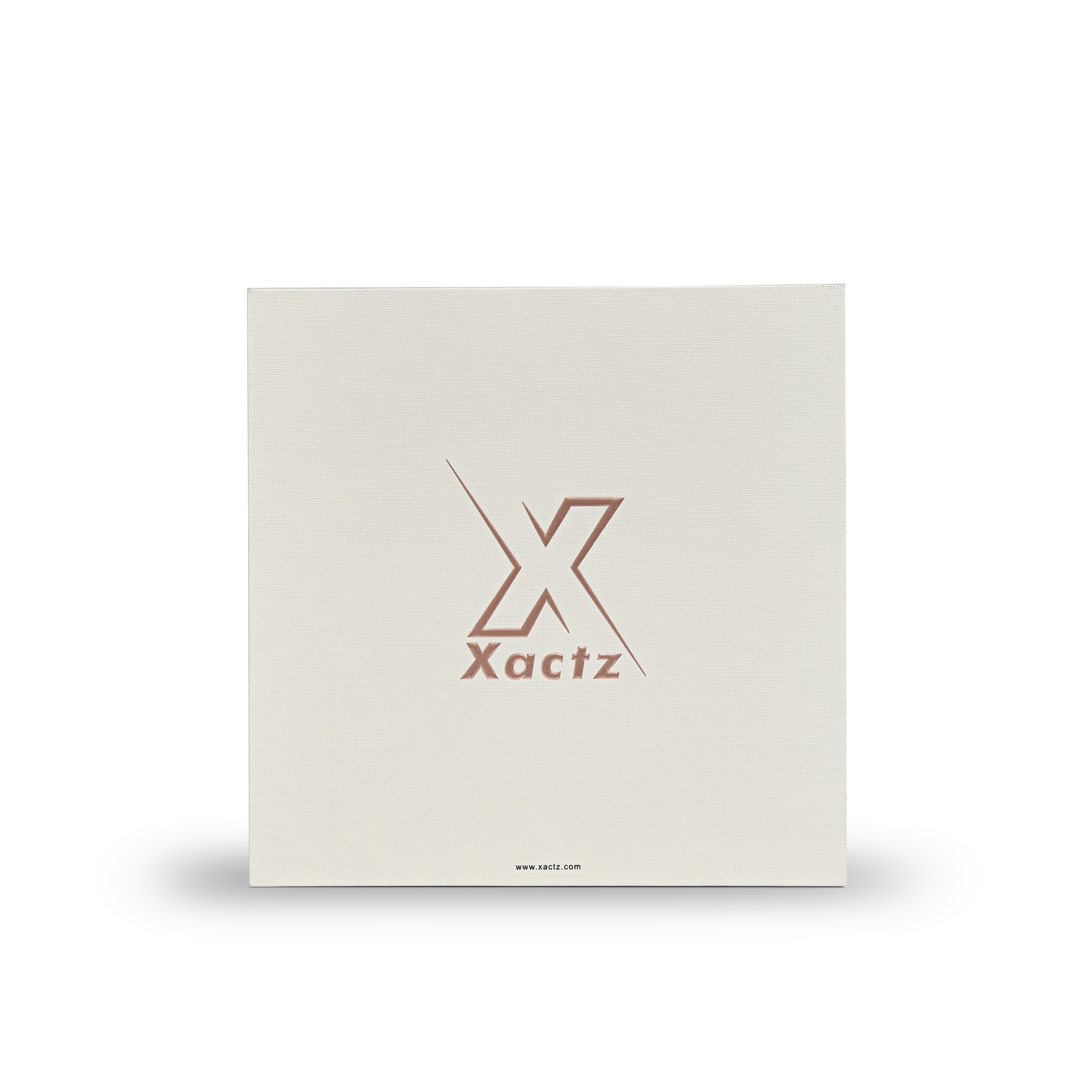 Premium Off-White Textured Lid and Base Gift Box with Embossed Rose Gold Foil Stamping