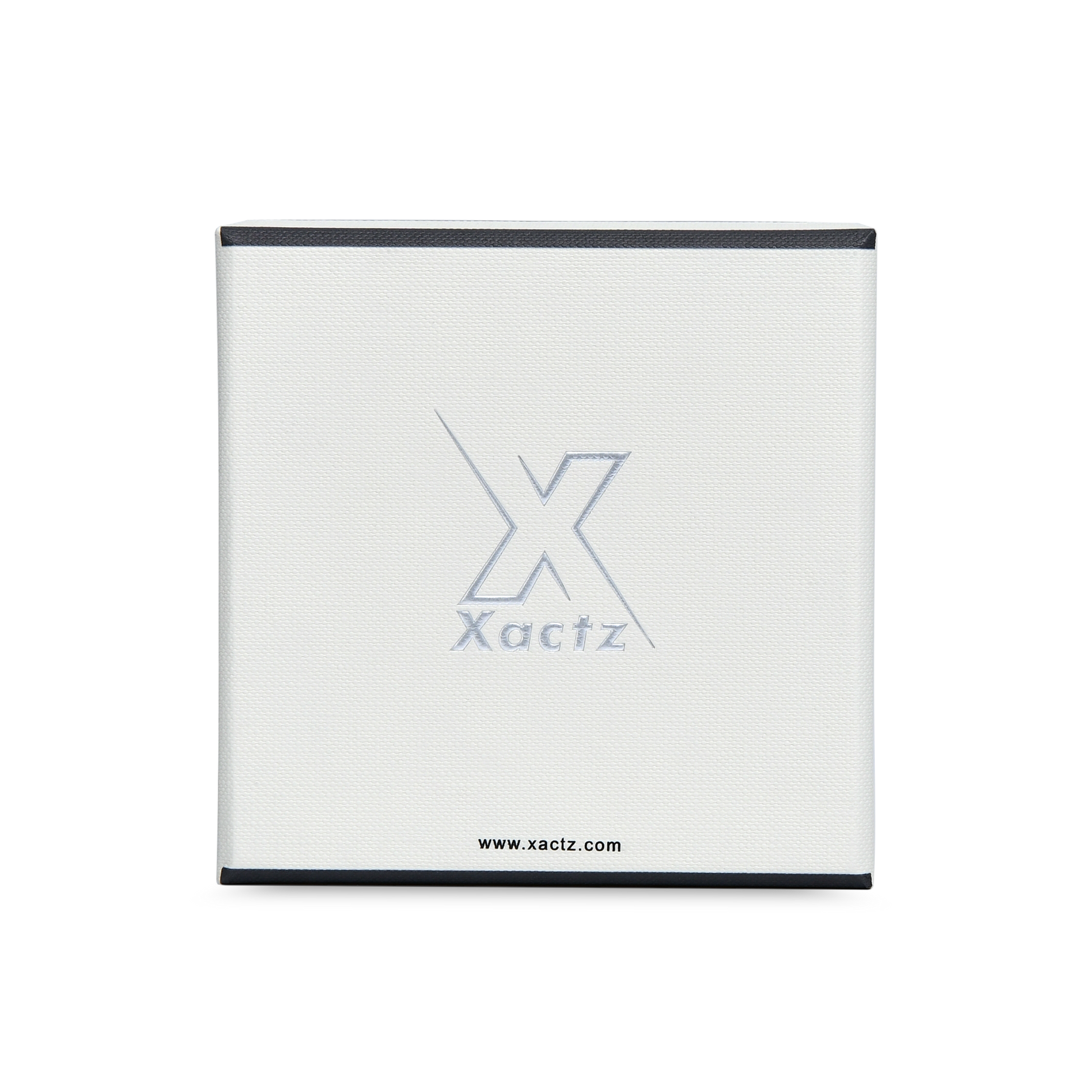 Premium Off-White Textured Silver Embossed Hot Stamped Luxury Lid and Base Gift Box with Interior Printing