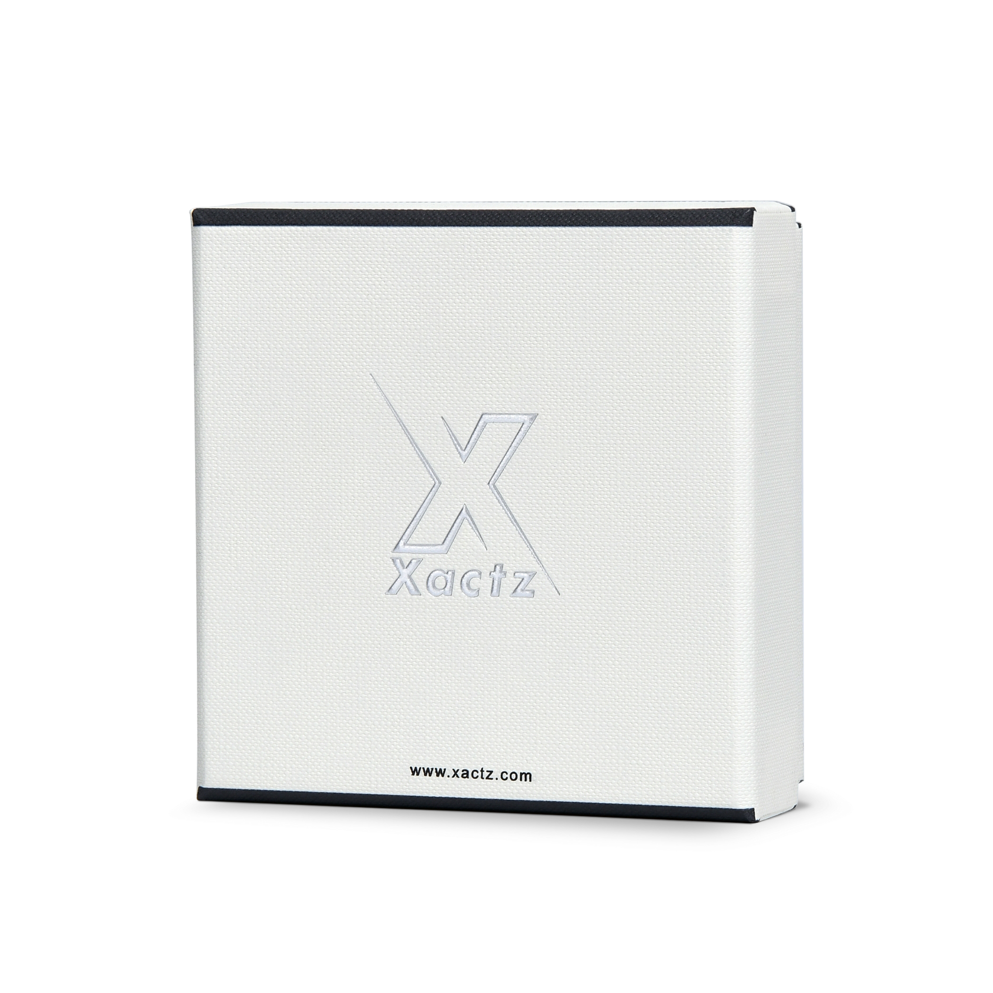 Premium Off-White Textured Silver Embossed Hot Stamped Luxury Lid and Base Gift Box with Interior Printing