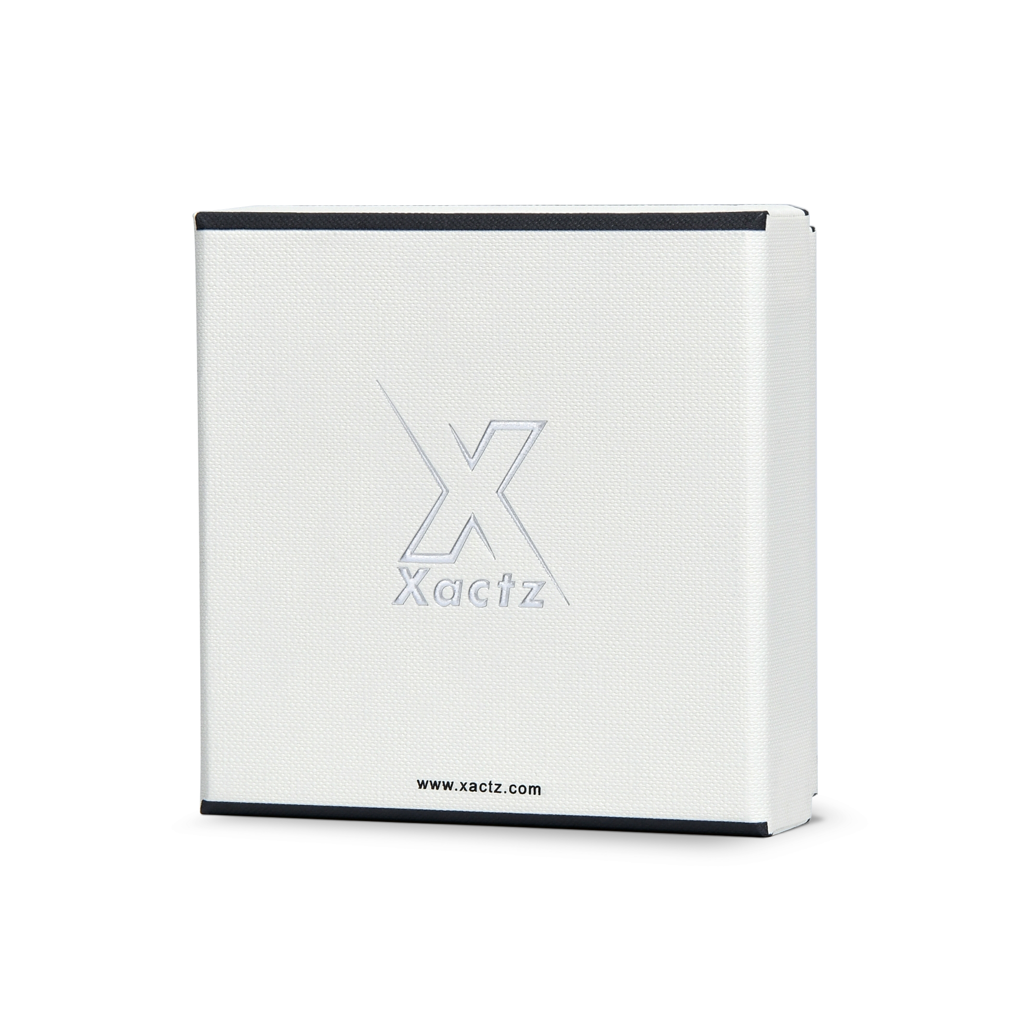 Premium Off-White Textured Silver Embossed Hot Stamped Luxury Lid and Base Gift Box with Interior Printing