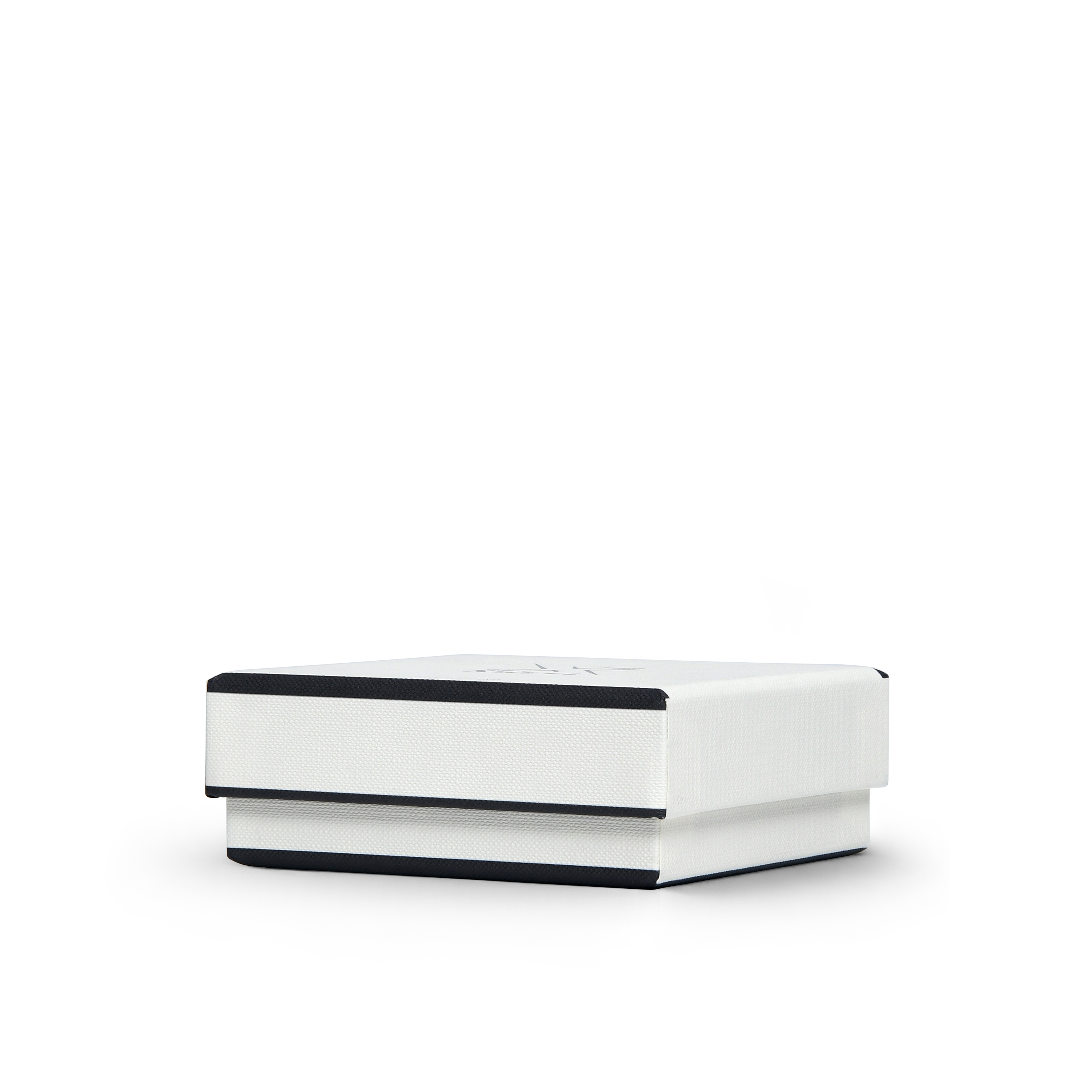 Premium Off-White Textured Silver Embossed Hot Stamped Luxury Lid and Base Gift Box with Interior Printing