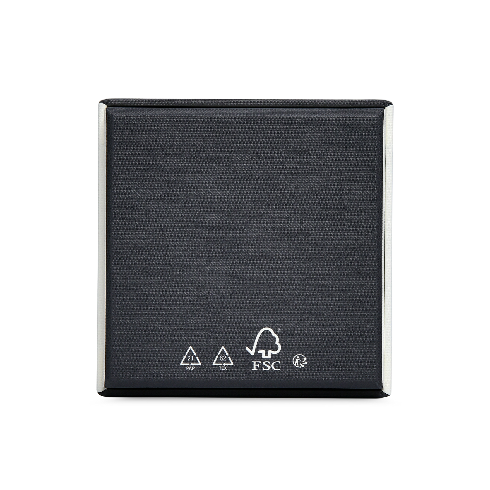 Premium Off-White Textured Silver Embossed Hot Stamped Luxury Lid and Base Gift Box with Interior Printing