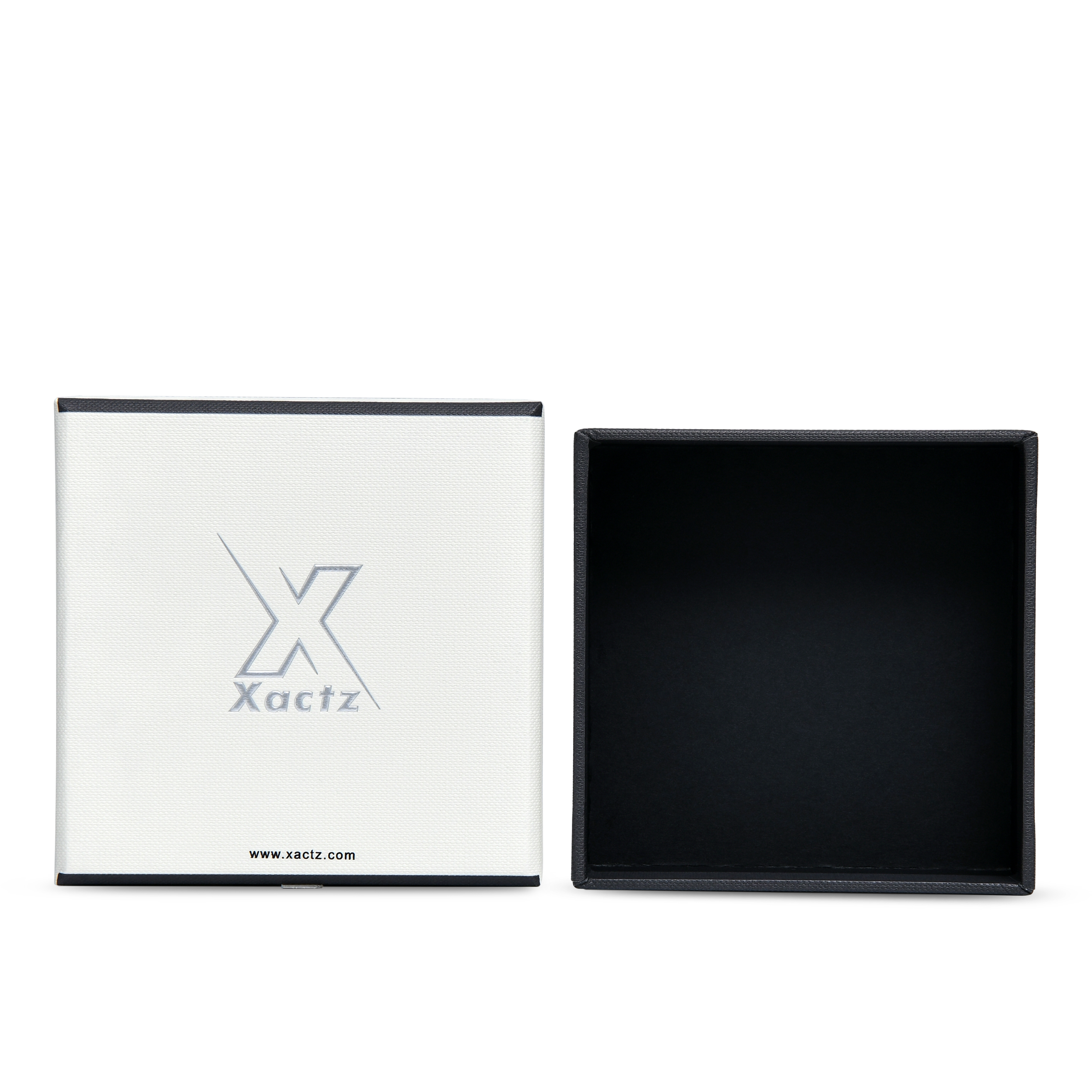 Premium Off-White Textured Silver Embossed Hot Stamped Luxury Lid and Base Gift Box with Interior Printing