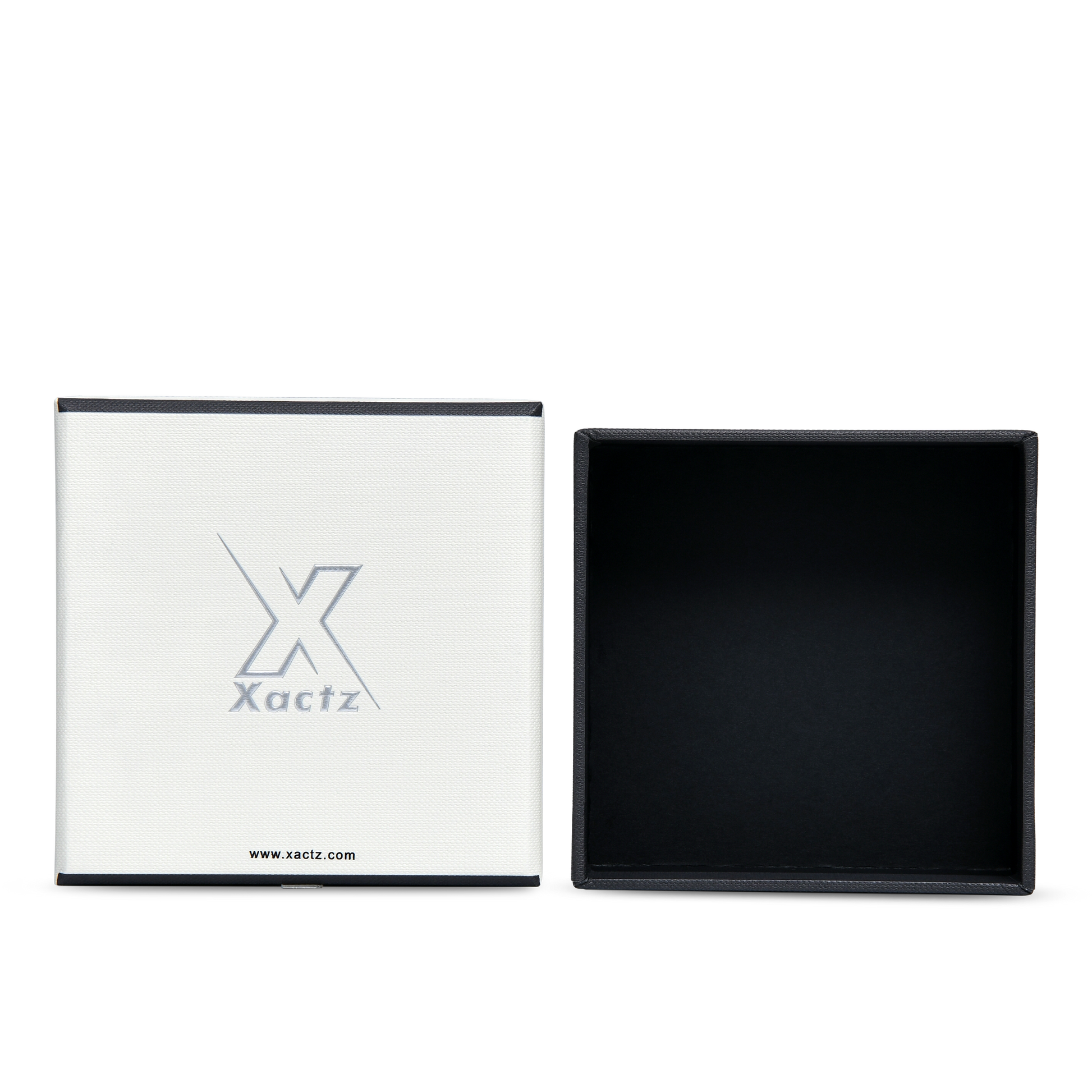 Premium Off-White Textured Silver Embossed Hot Stamped Luxury Lid and Base Gift Box with Interior Printing