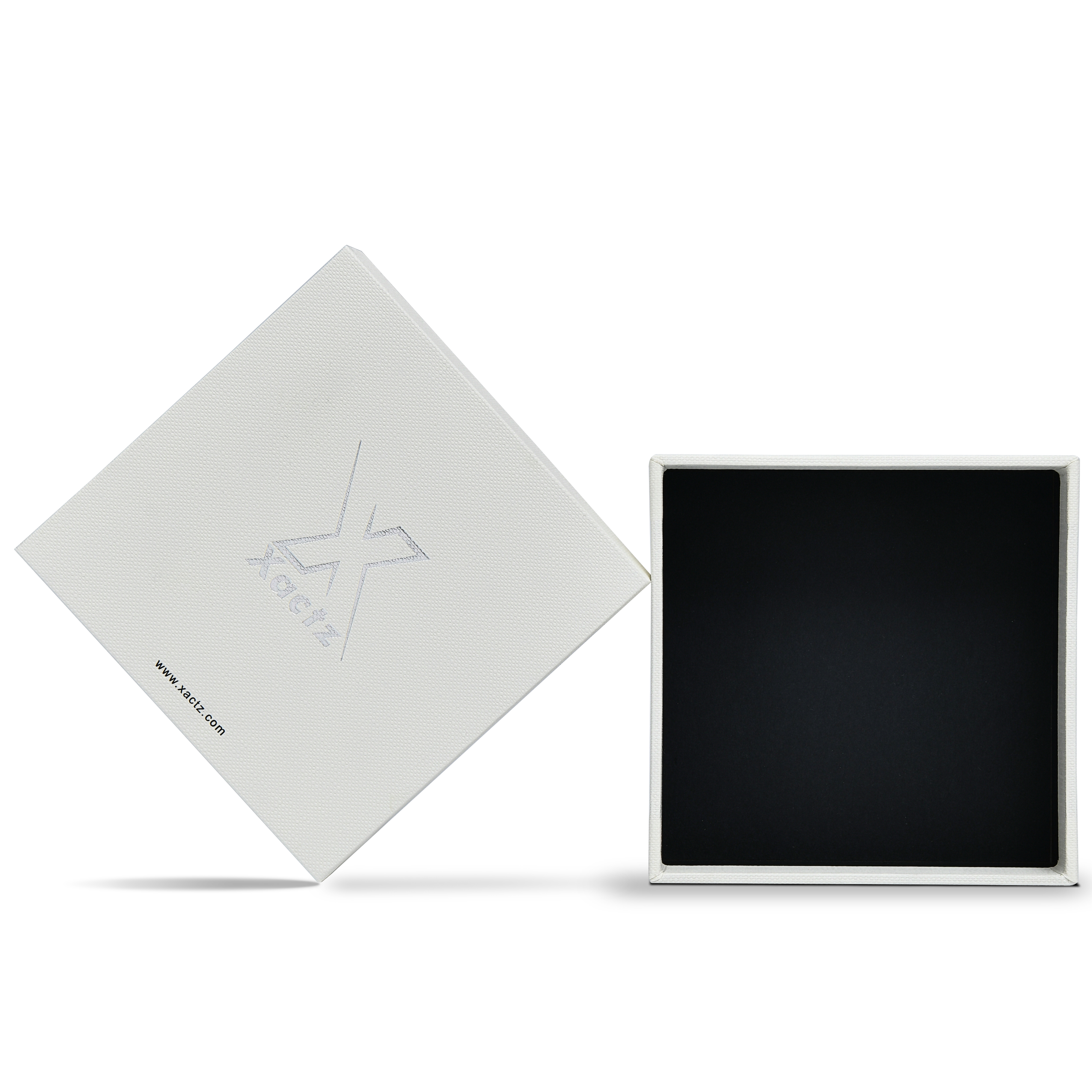 Premium Off-White Textured Silver Hot Stamped Luxury Lid and Base Gift Box