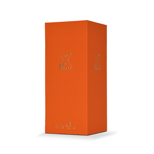 Luxury Custom Orange Flip Top Box Matte Gold Foil Silk Ribbon Packaging