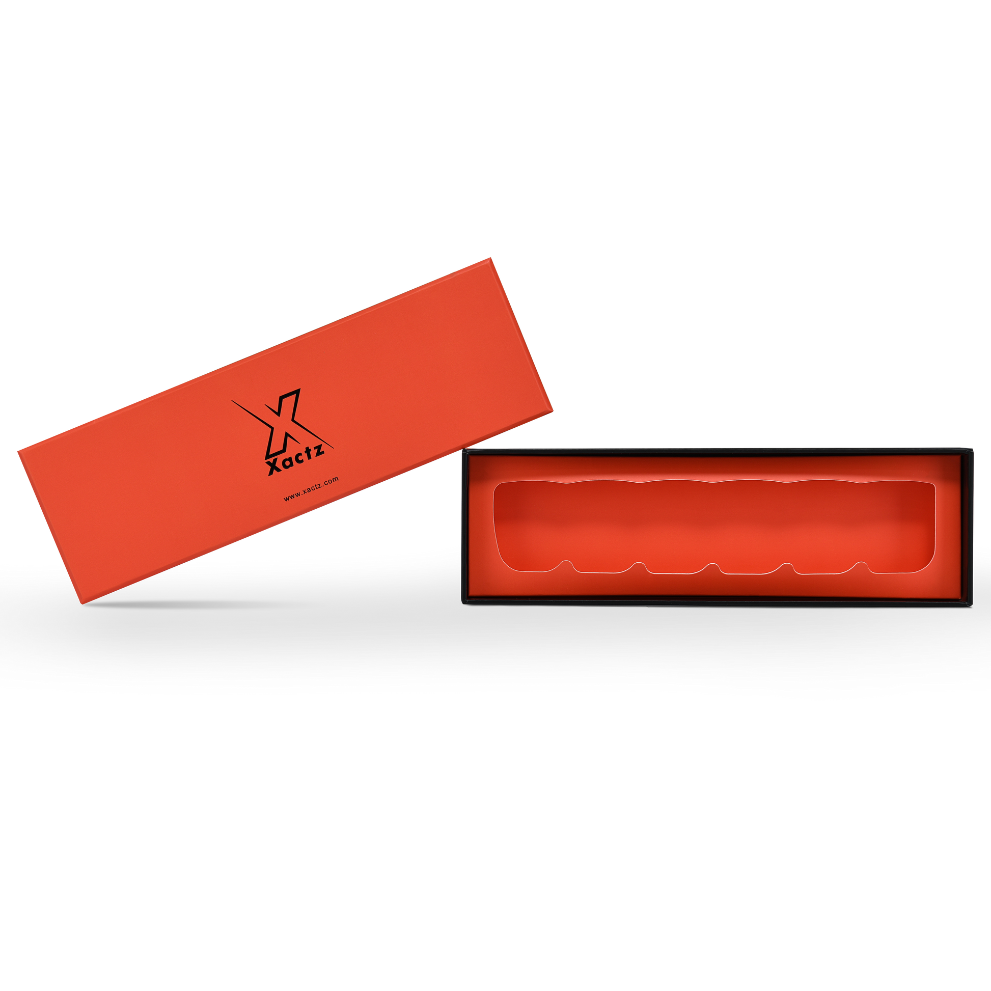 Boîte de Luxe Personnalisée avec Couvercle Orange et Plateau Intérieur sur Mesure