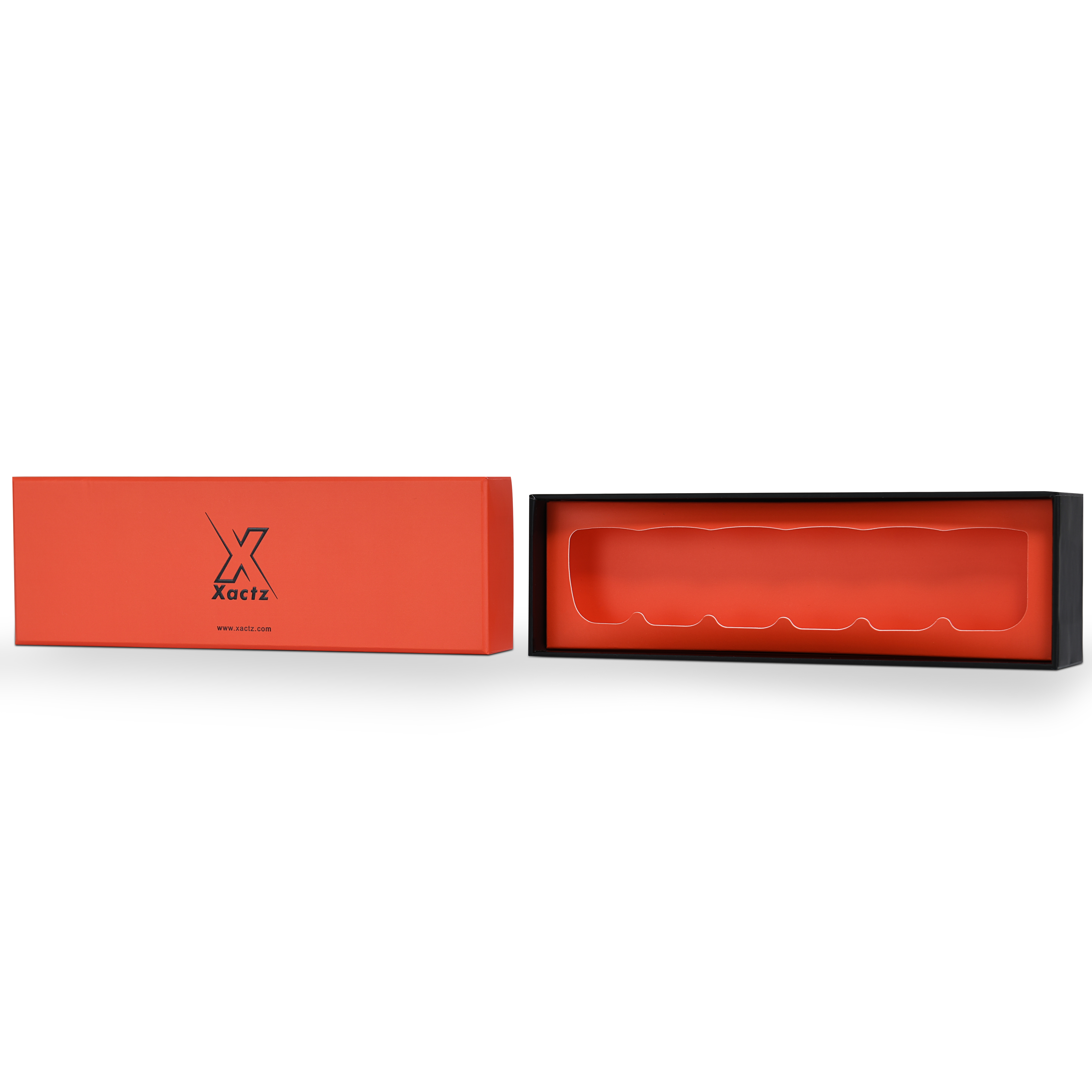 Boîte de Luxe Personnalisée avec Couvercle Orange et Plateau Intérieur sur Mesure