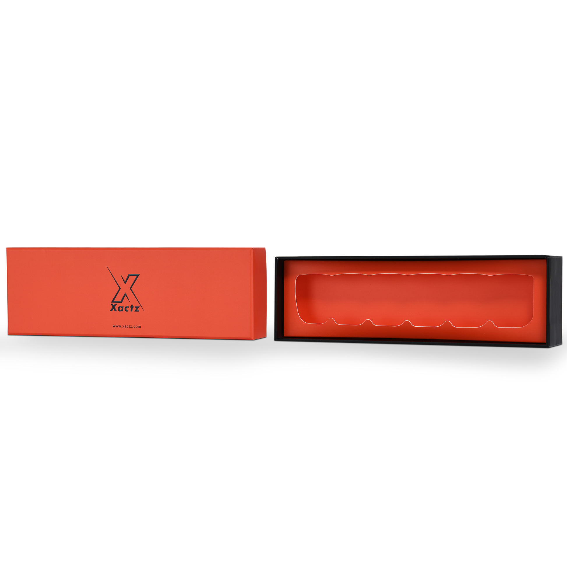 Boîte de Luxe Personnalisée avec Couvercle Orange et Plateau Intérieur sur Mesure