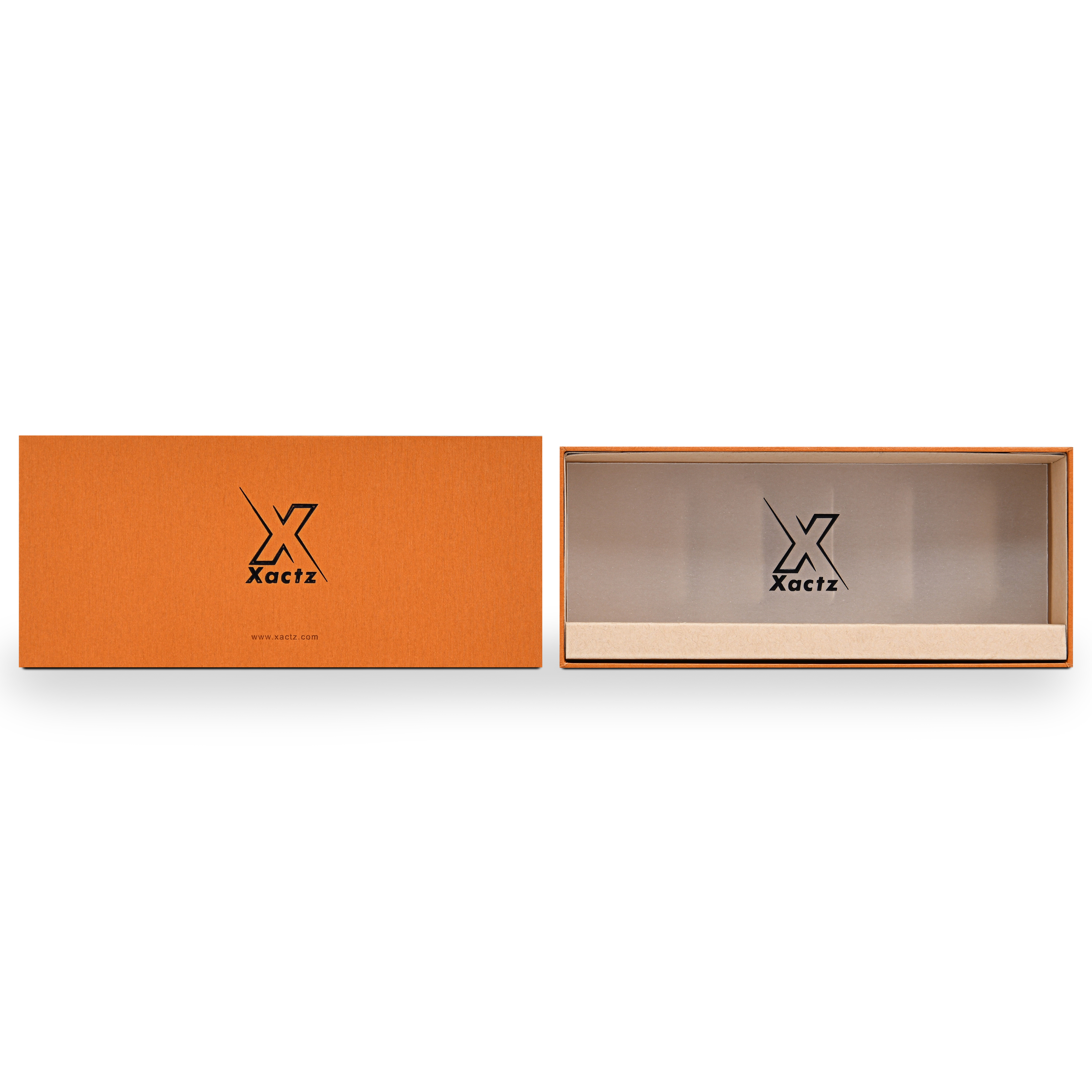 Emballage Éco-Responsable de Luxe avec Boîte et Couvercle Orange Personnalisés