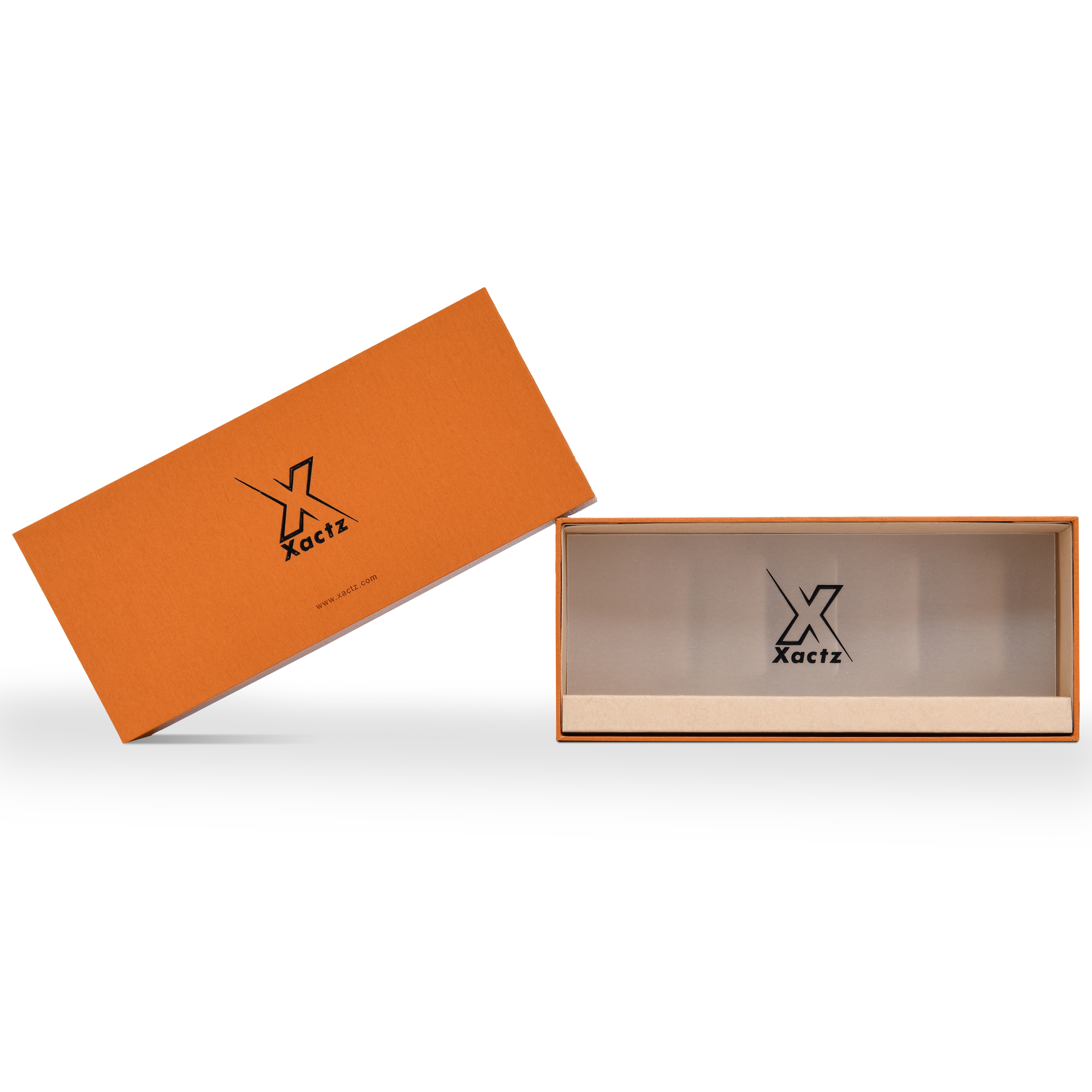 Emballage Éco-Responsable de Luxe avec Boîte et Couvercle Orange Personnalisés