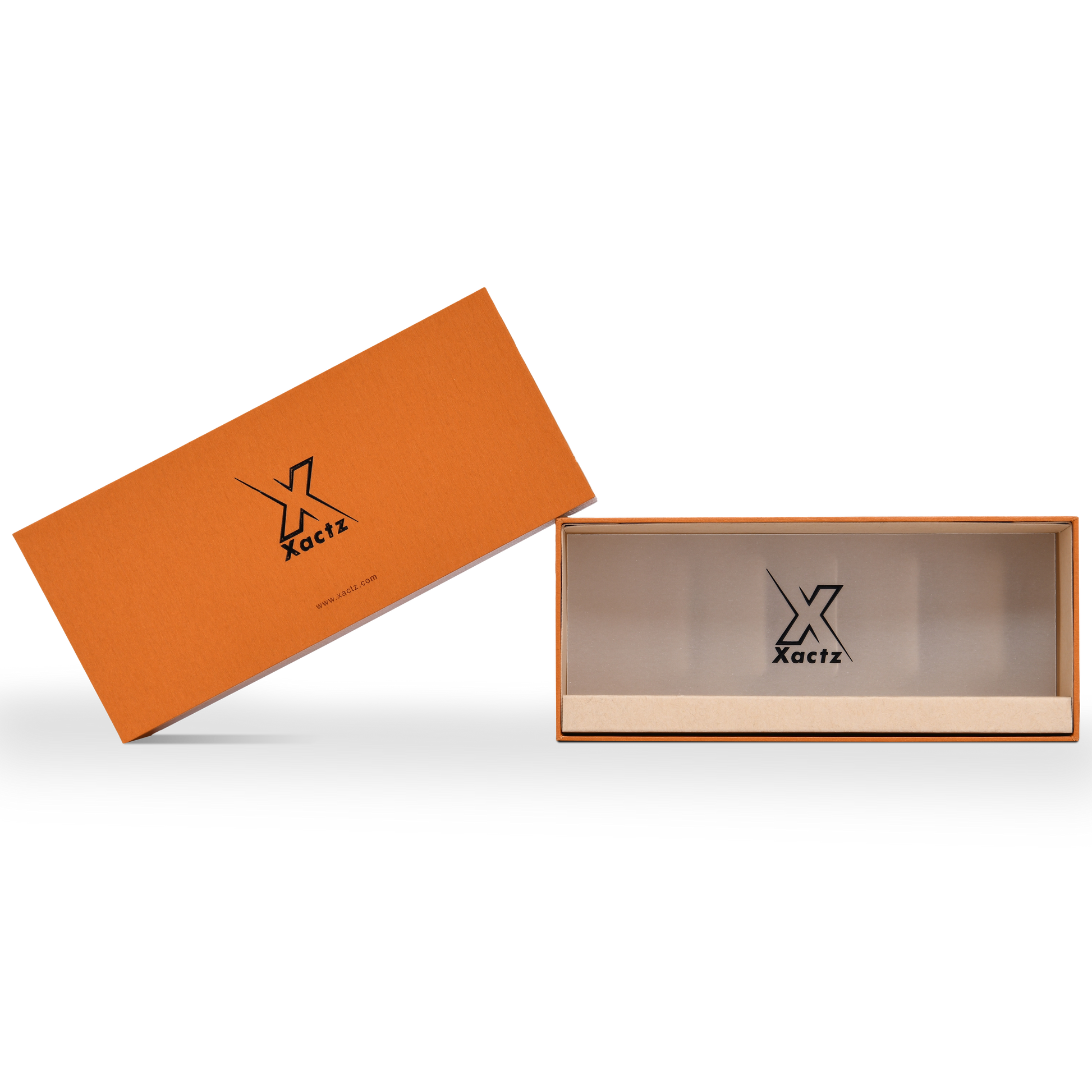 Emballage Éco-Responsable de Luxe avec Boîte et Couvercle Orange Personnalisés