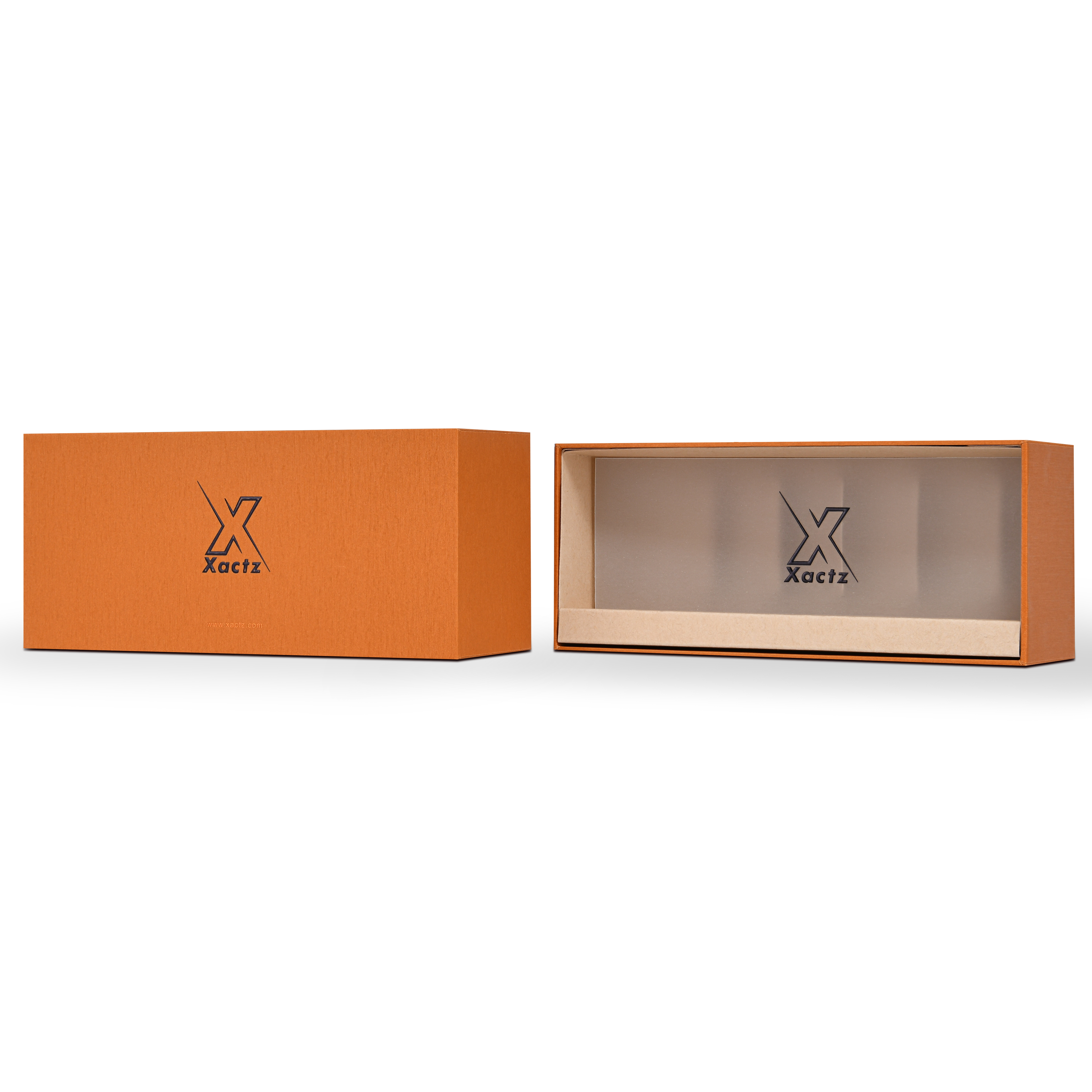 Emballage Éco-Responsable de Luxe avec Boîte et Couvercle Orange Personnalisés