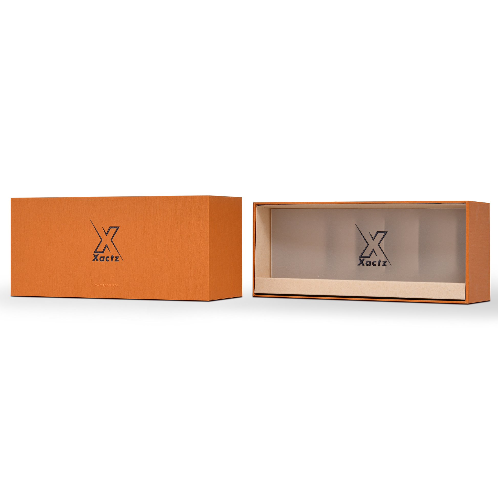 Emballage Éco-Responsable de Luxe avec Boîte et Couvercle Orange Personnalisés