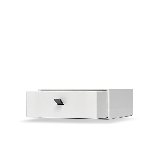 Luxury Custom White Premium Drawer Gift Box Silver Foil Ribbon Pull Packaging