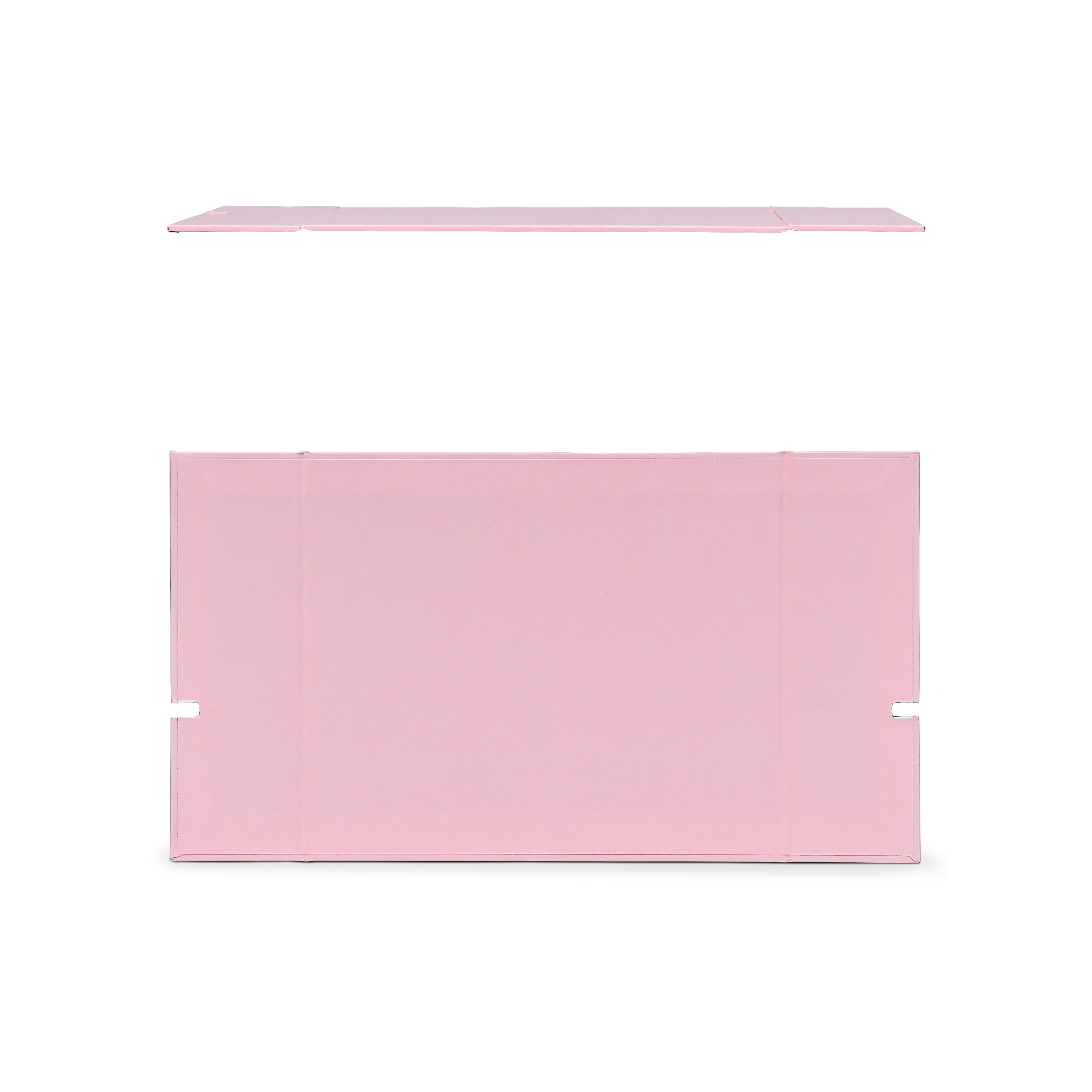 Premium Pink Book-Style Folding Box with Embossed Gold Foil, Matte Lamination and Black Gold Website Stamping