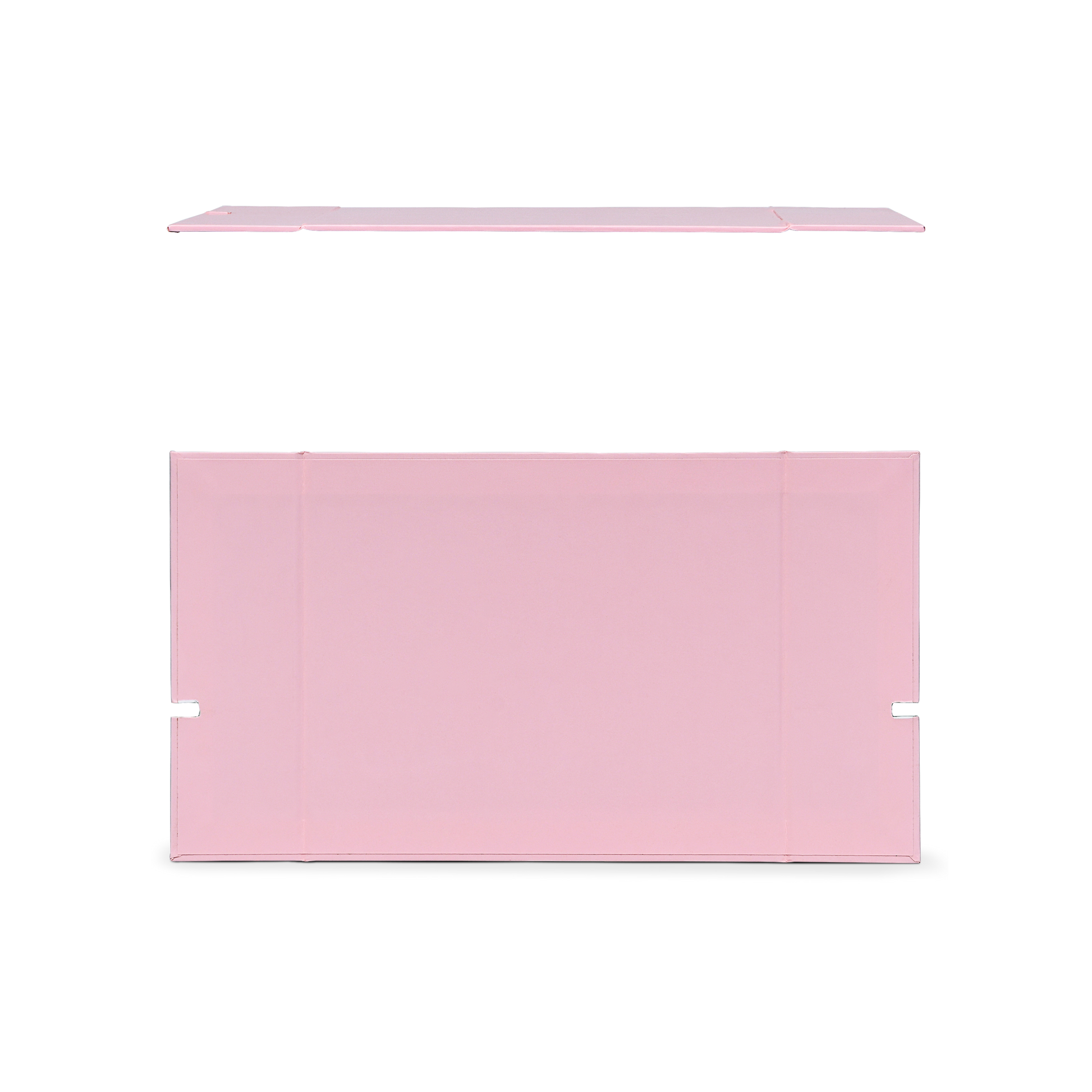 Premium Pink Book-Style Folding Box with Embossed Gold Foil, Matte Lamination and Black Gold Website Stamping