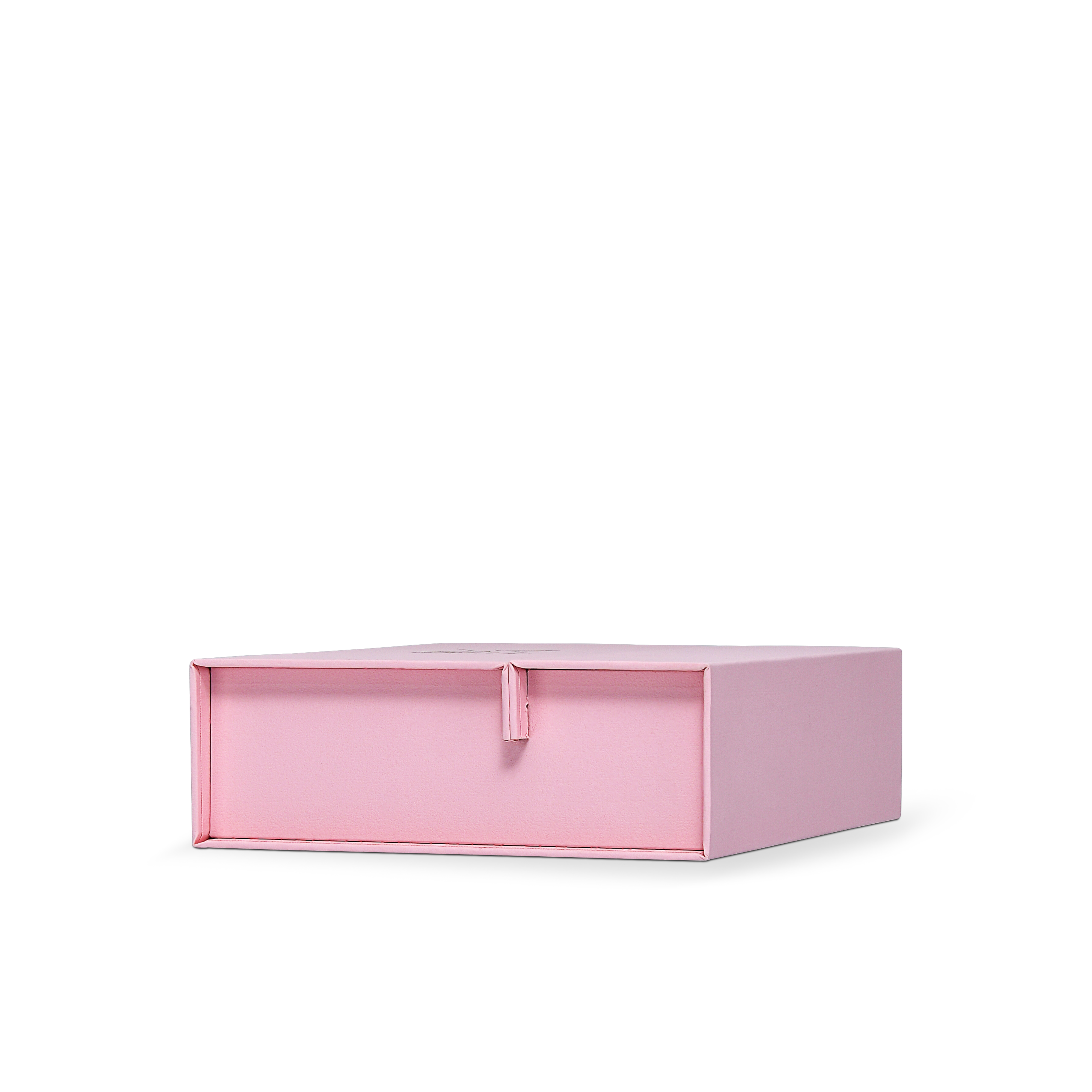 Premium Pink Book-Style Folding Box with Embossed Gold Foil and Black Gold Website Stamping