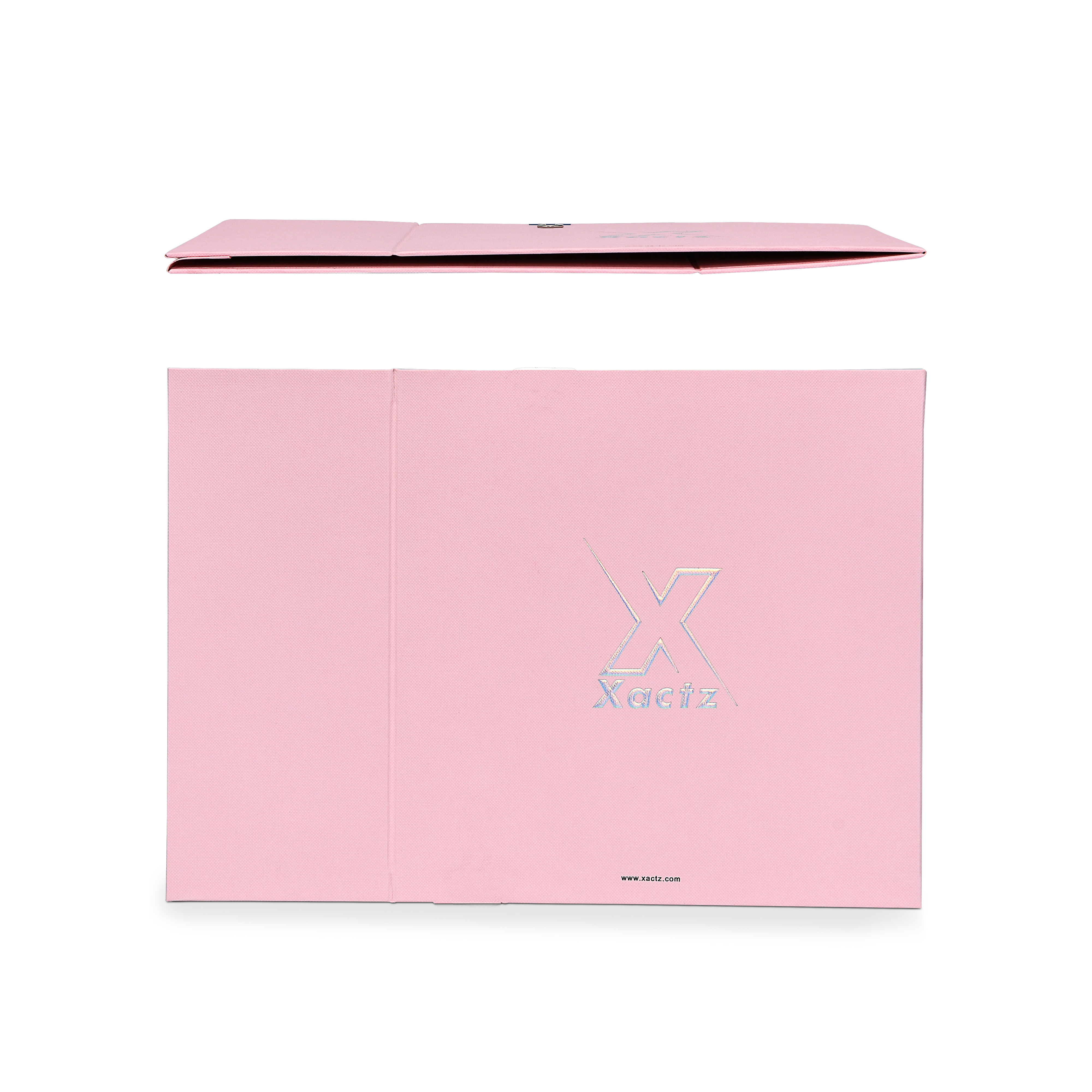 Boîte tiroir rose de luxe pliable personnalisée avec emballage en aluminium argenté