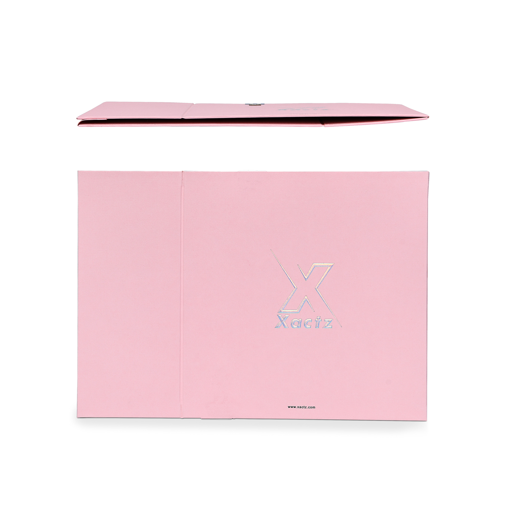 Boîte tiroir rose de luxe pliable personnalisée avec emballage en aluminium argenté