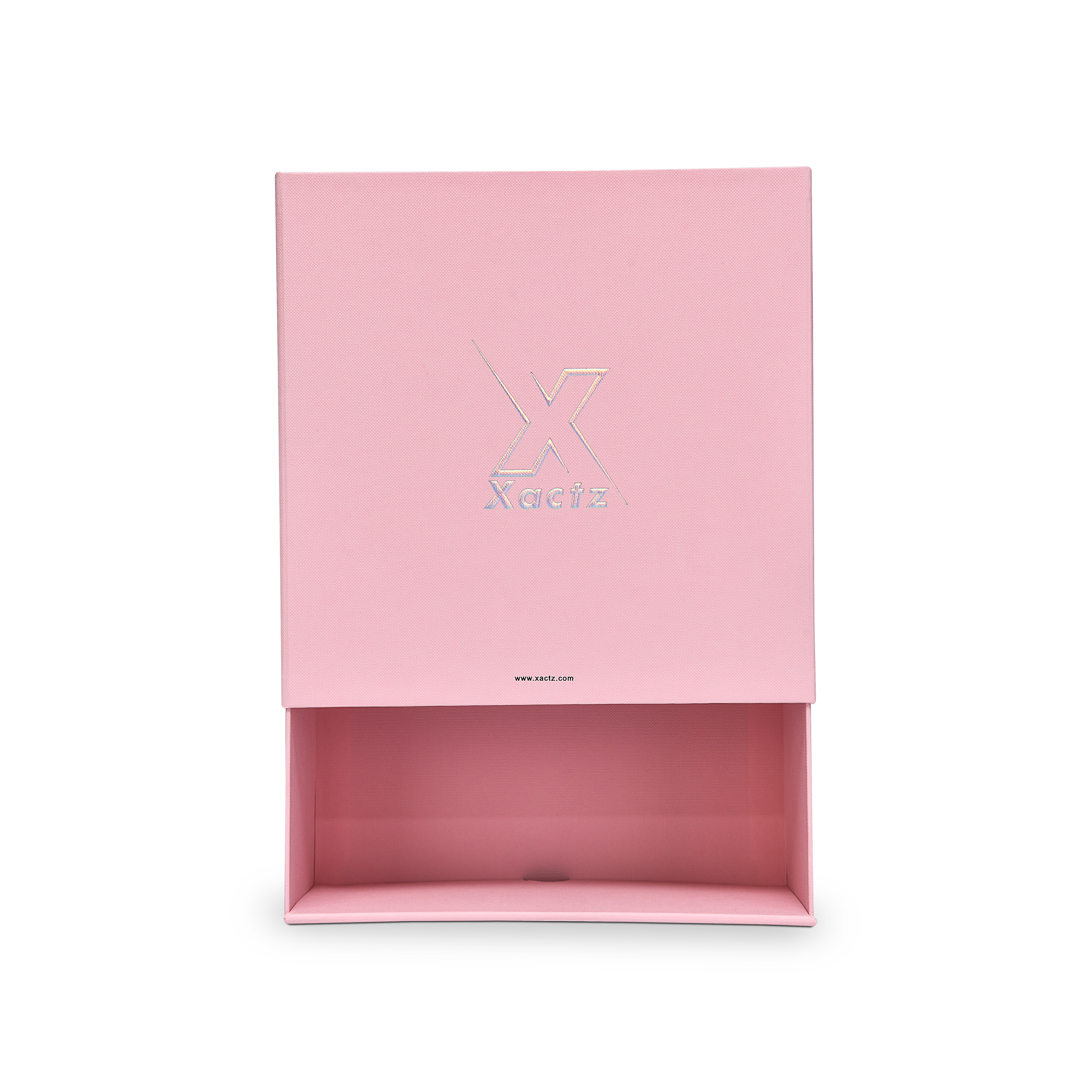 Boîte tiroir rose de luxe pliable personnalisée avec emballage en aluminium argenté