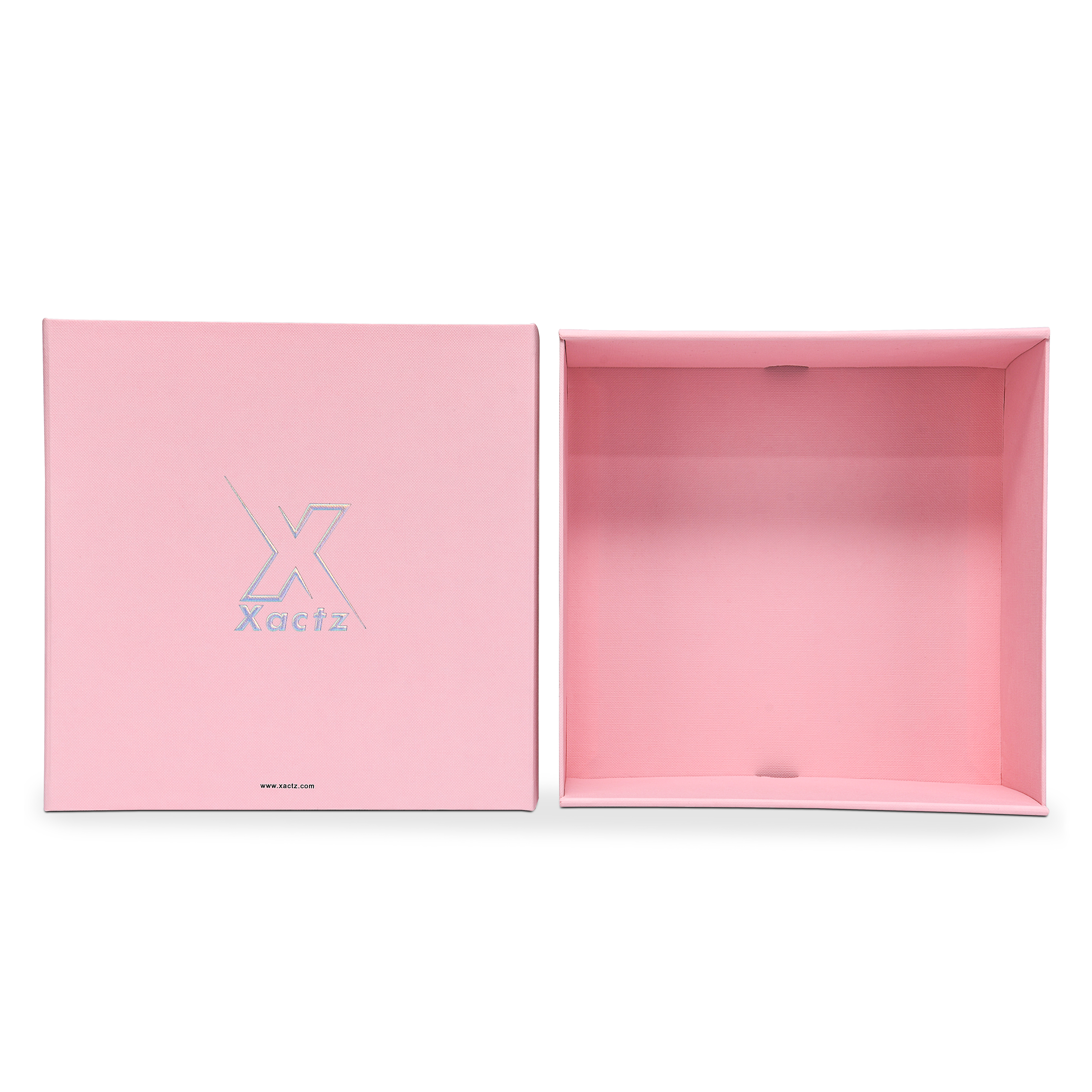 Boîte tiroir rose de luxe pliable personnalisée avec emballage en aluminium argenté