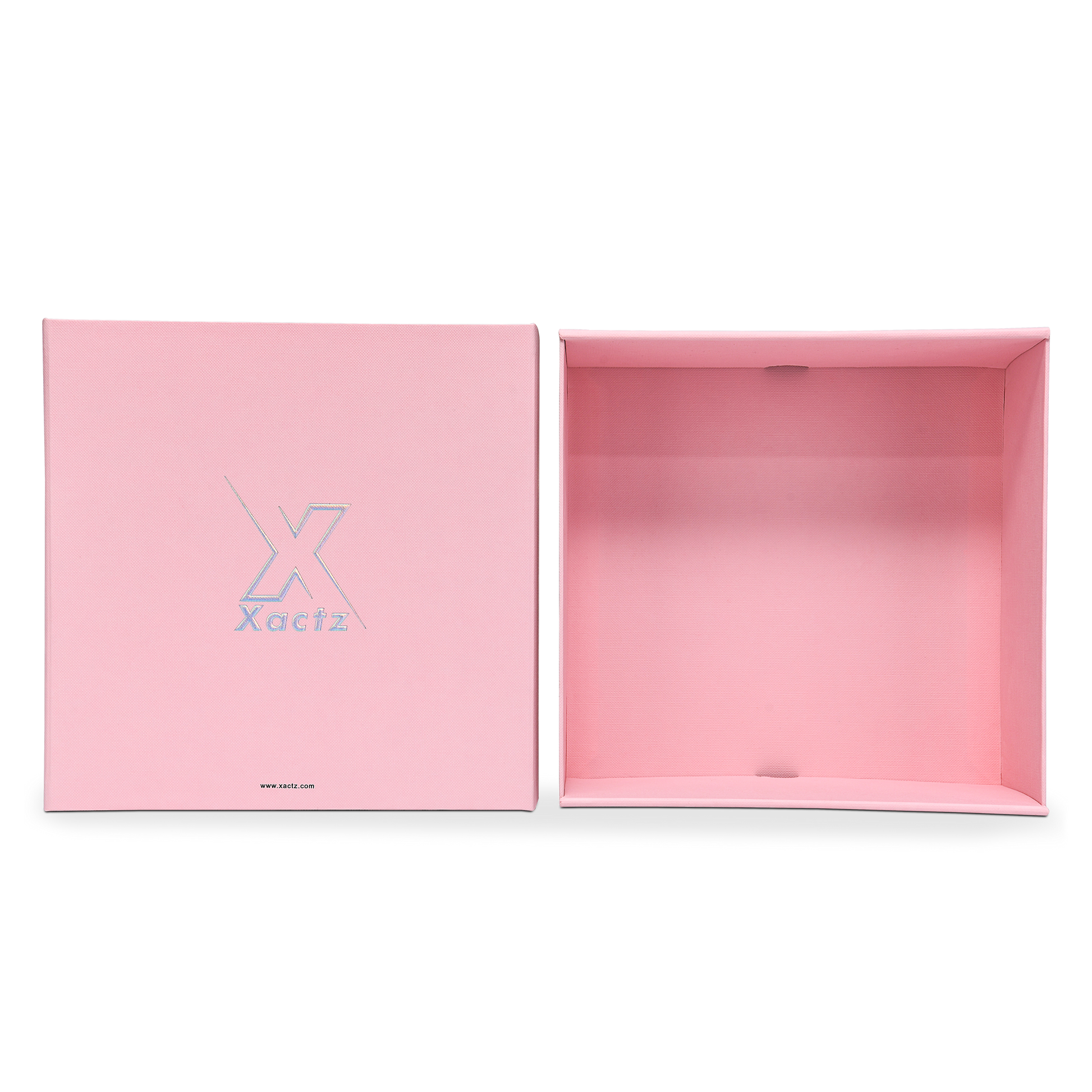 Boîte tiroir rose de luxe pliable personnalisée avec emballage en aluminium argenté