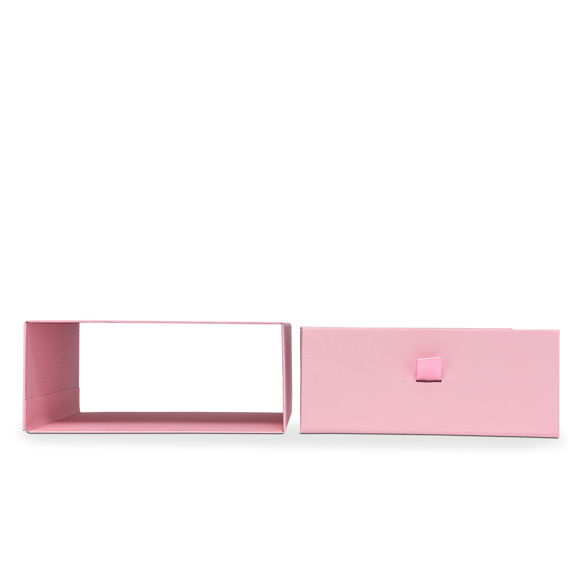 Boîte tiroir rose de luxe pliable personnalisée avec emballage en aluminium argenté