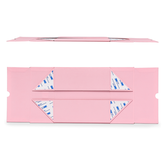 Luxury Custom Pink Collapsible Drawer Box Silver Foil Packaging
