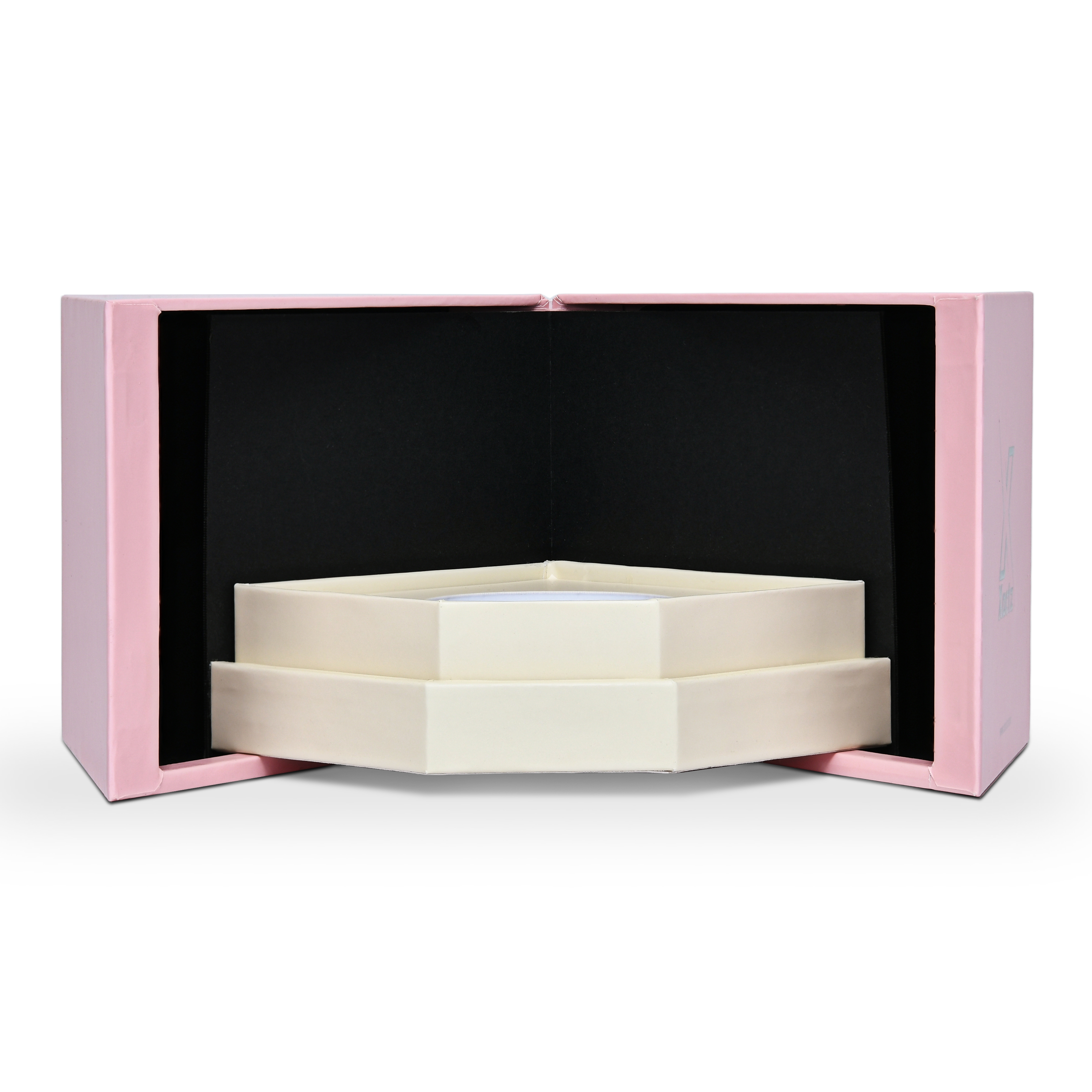 Boîte de luxe personnalisée rose à couvercle, emballage mat résistant aux rayures
